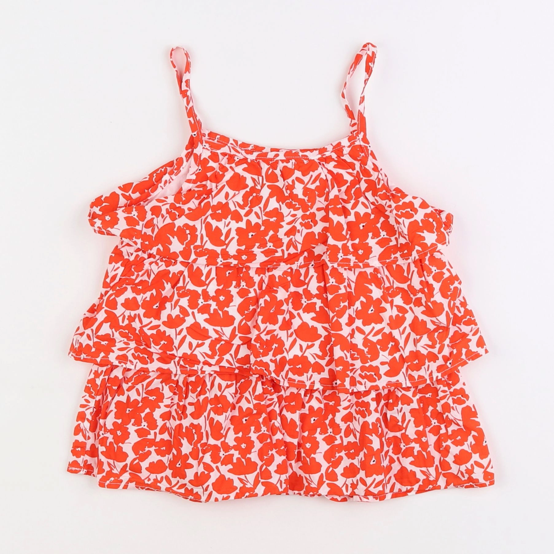 Vertbaudet - blouse blanc, orange - 6 ans