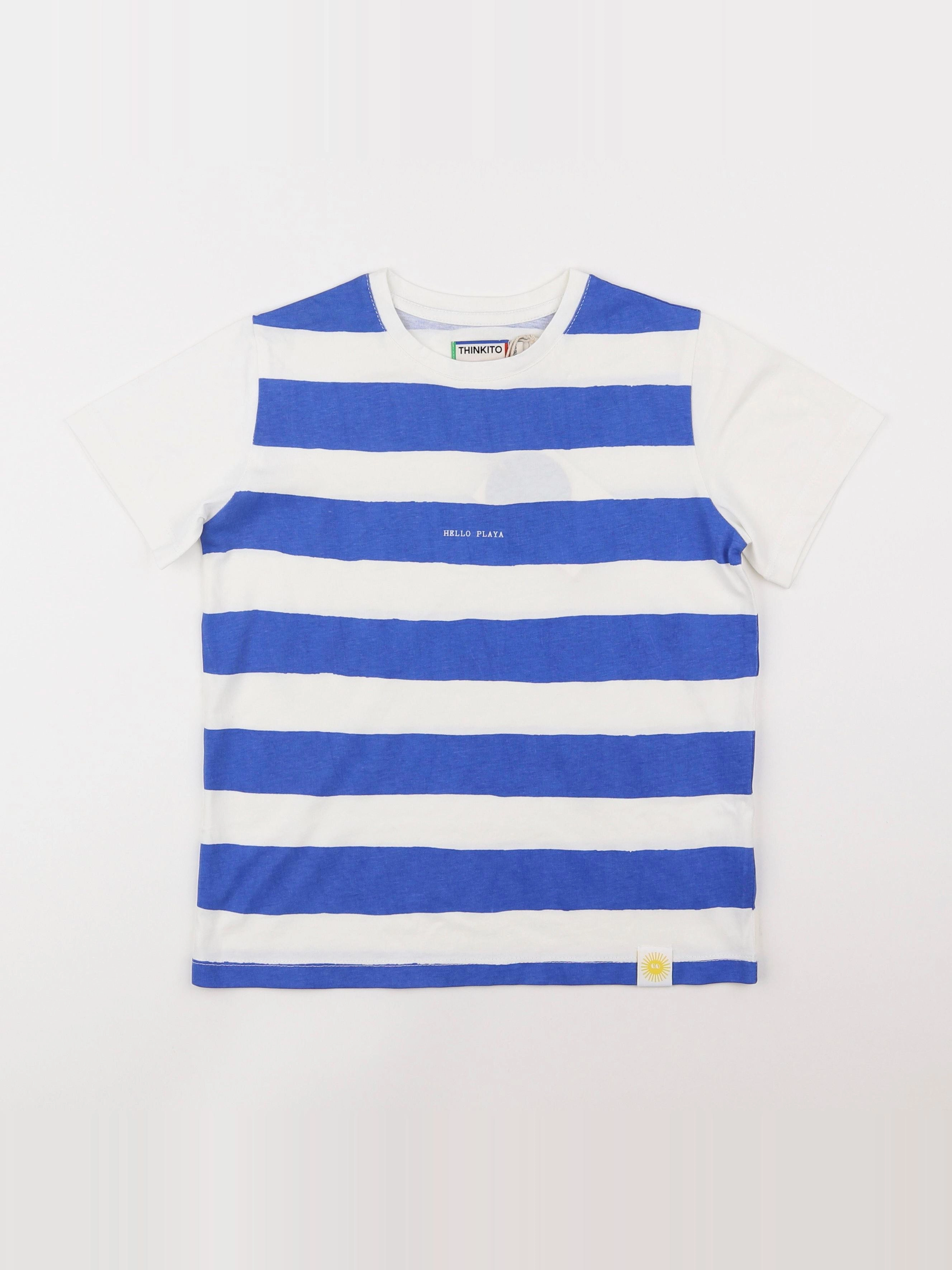 Thinking Mu  - tee-shirt blanc, bleu - 10 ans