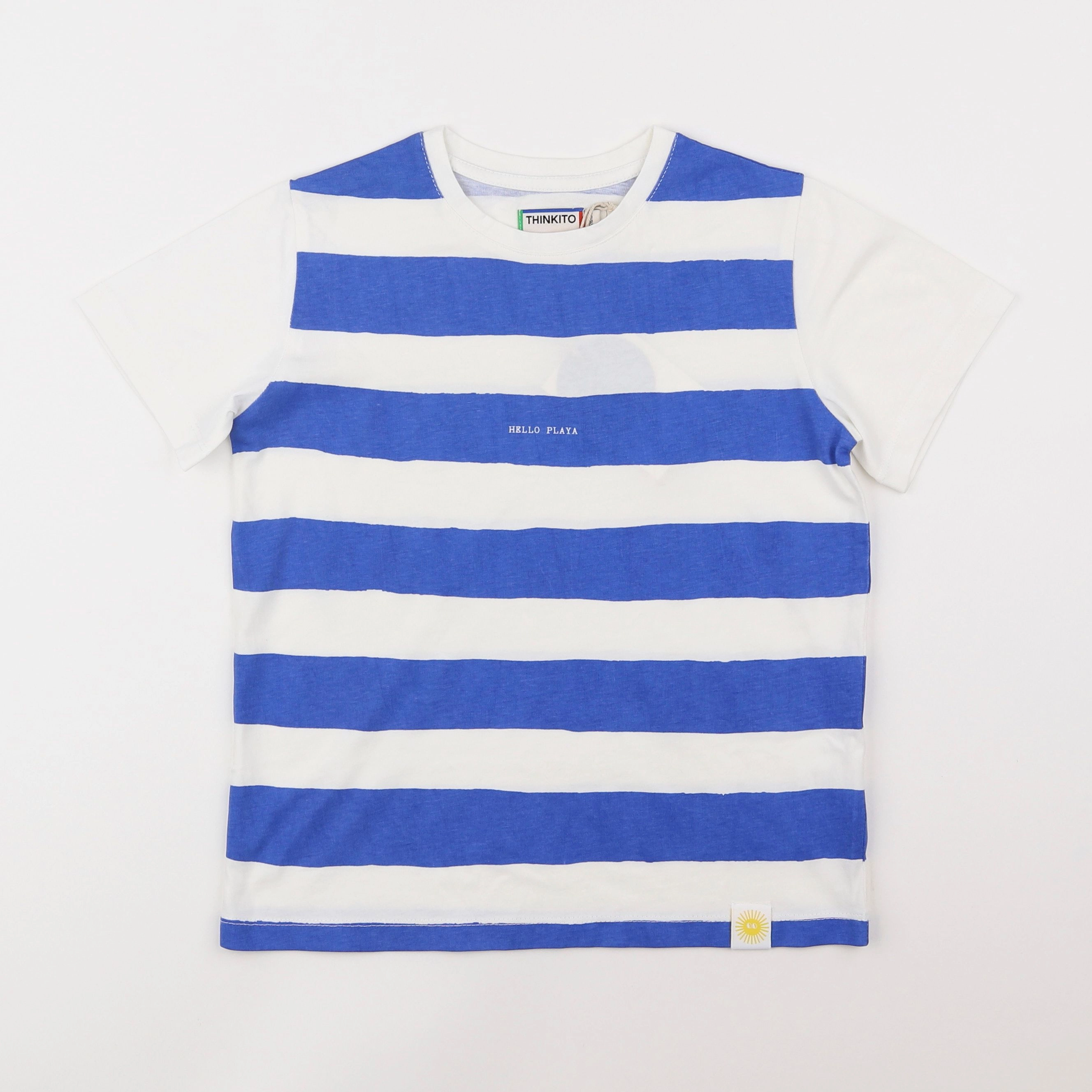 Thinking Mu  - tee-shirt blanc, bleu  - 4 ans