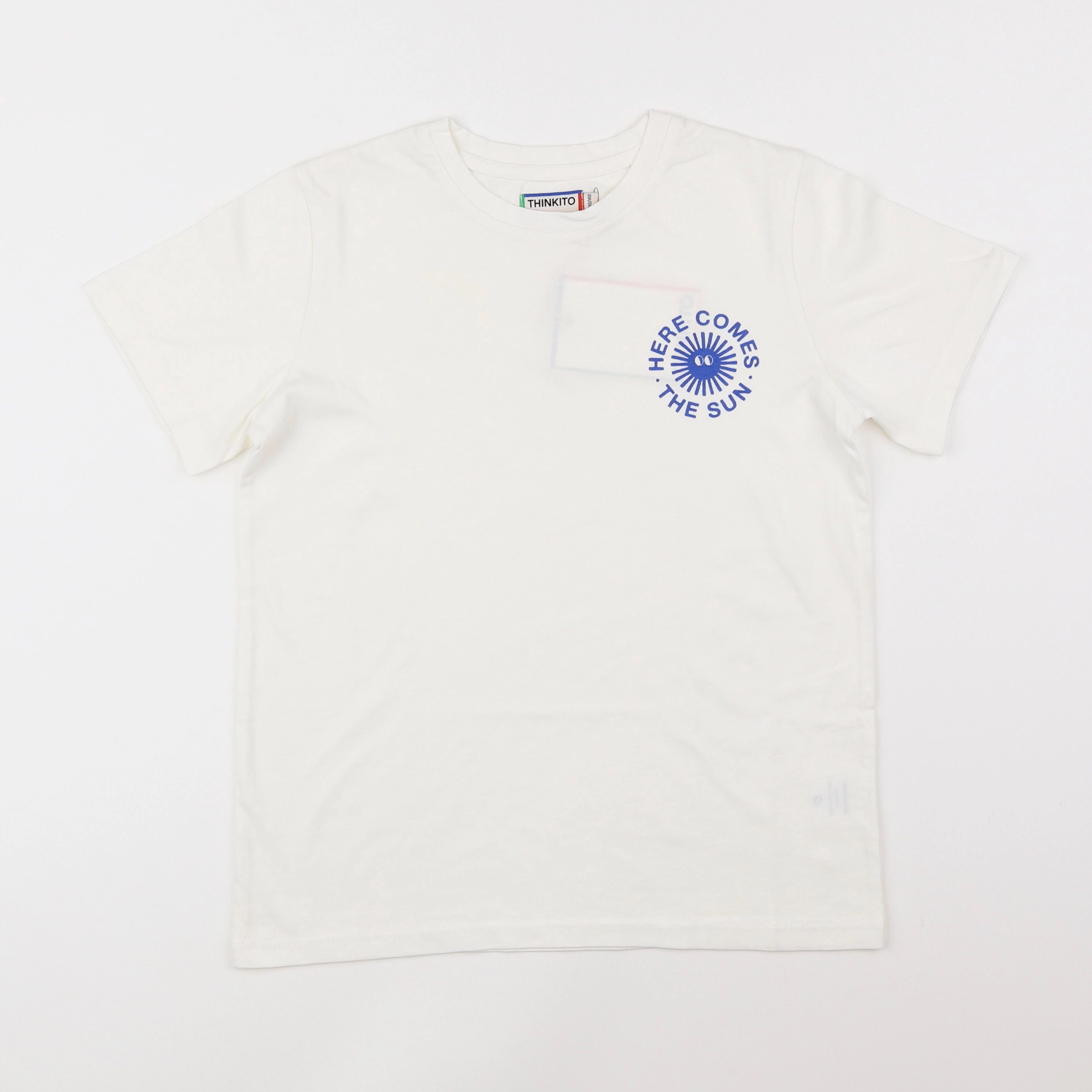 Thinking Mu  - tee-shirt blanc "SOLEIL BLEU" - 8 ans