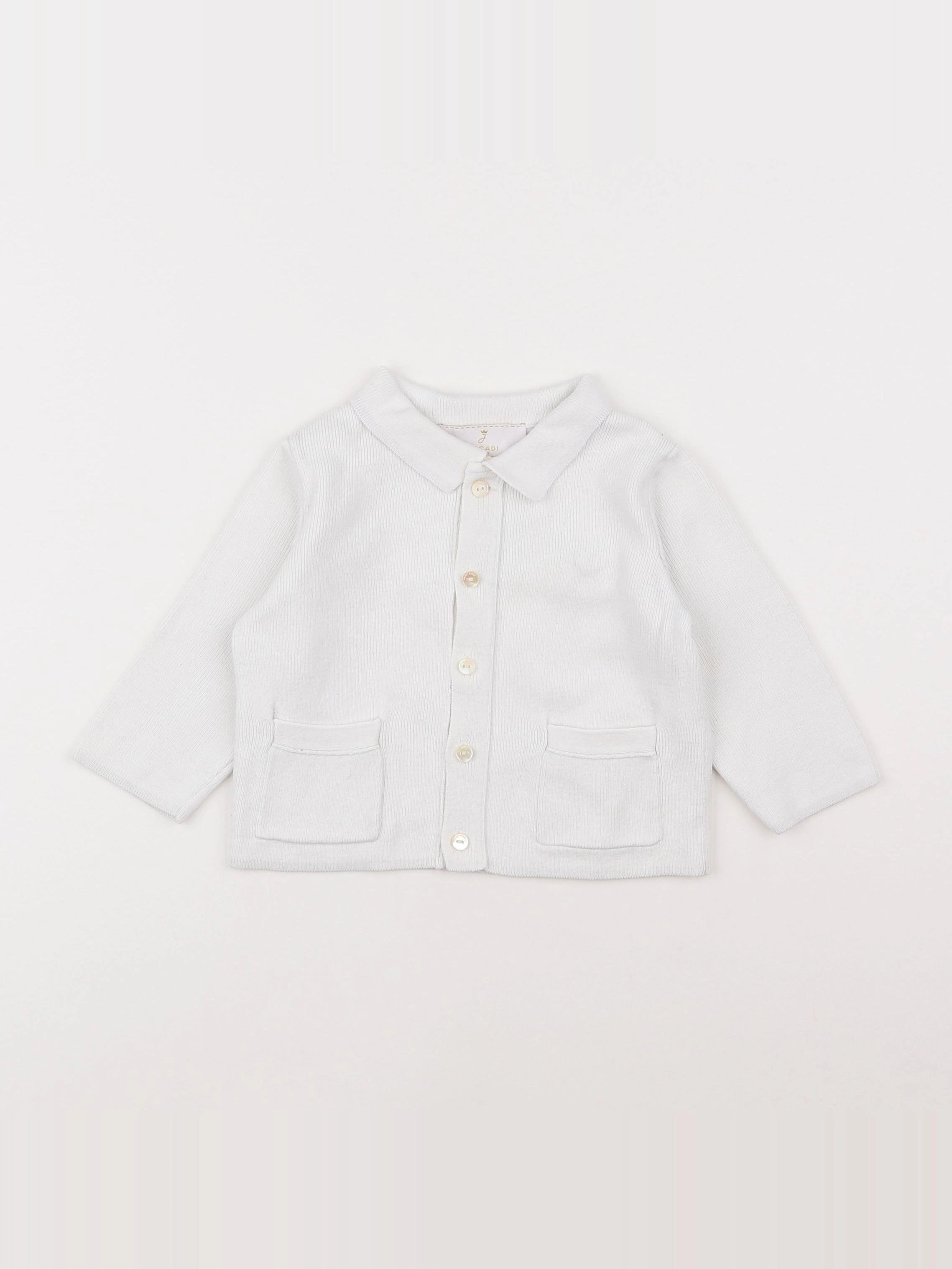 Jacadi - gilet blanc - 12 mois