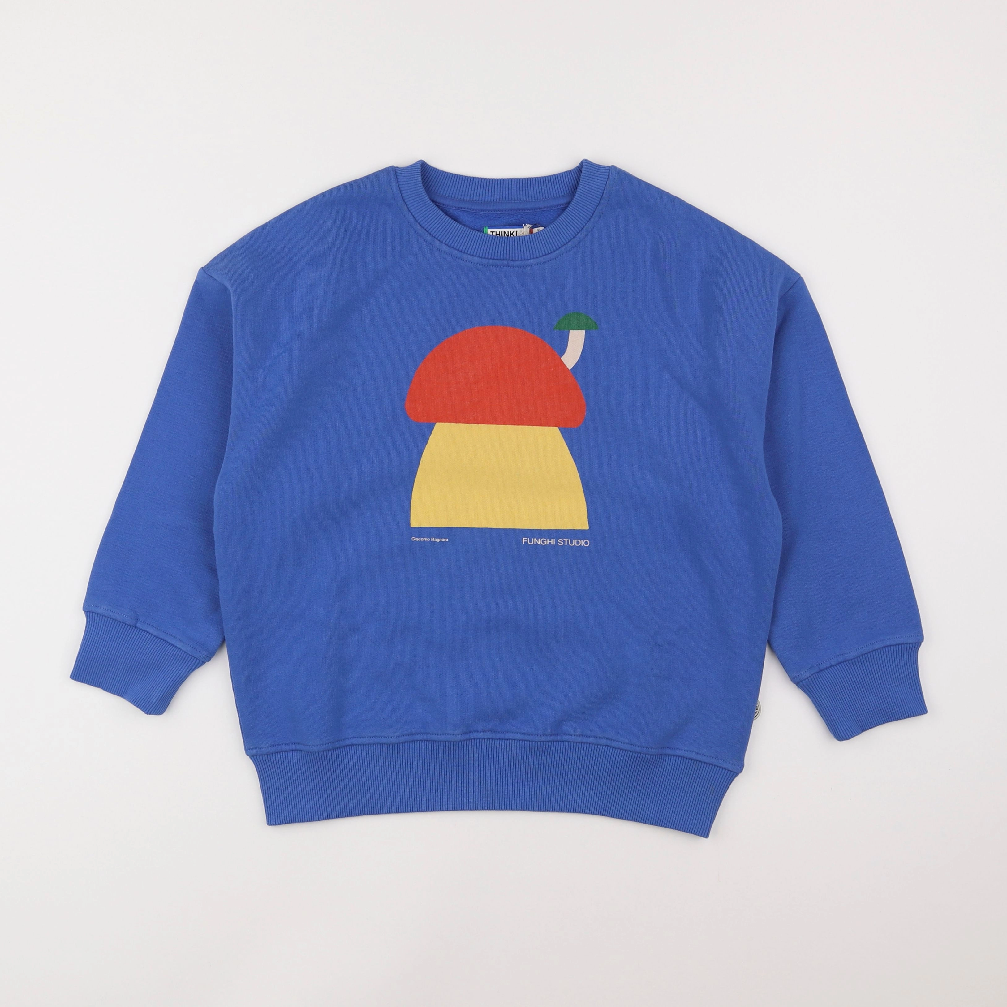 Thinking Mu  - sweat bleu "MAISON" - 10 ans