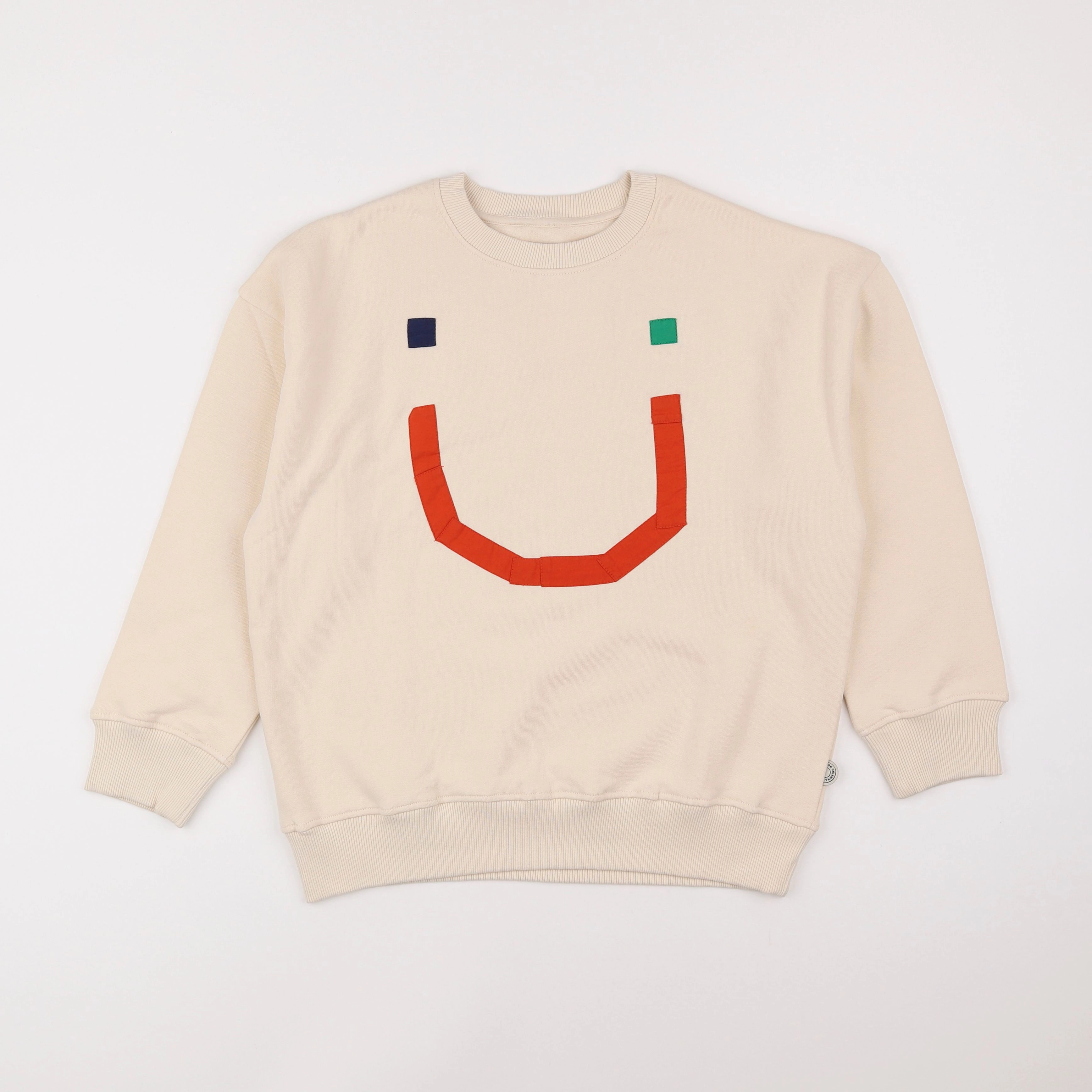 Thinking Mu  - sweat beige "SMILE" - 10 ans