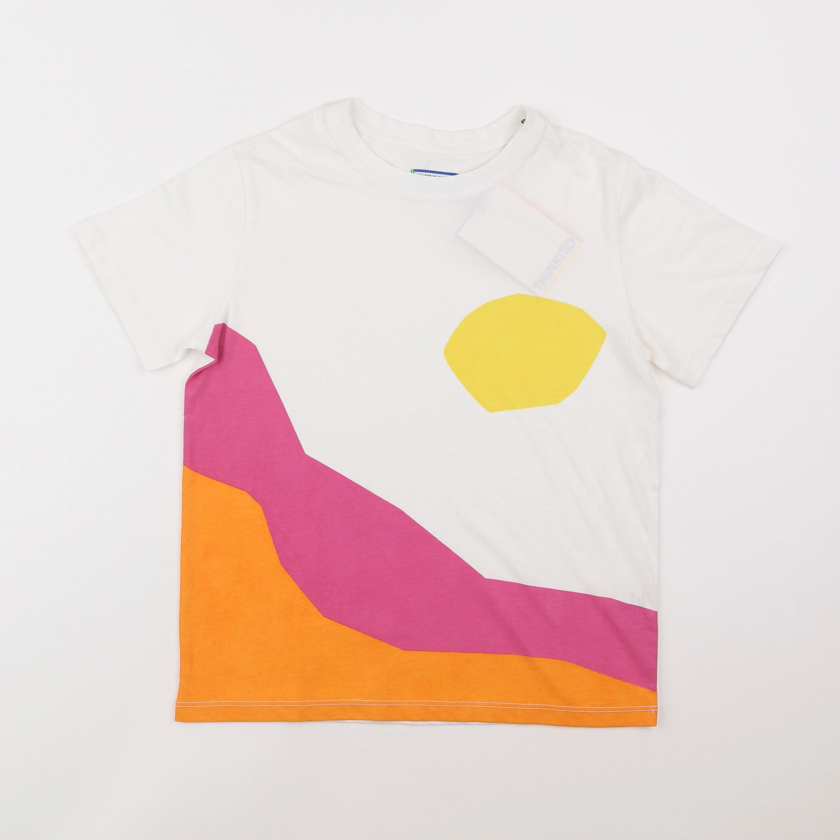 Thinking Mu  - tee-shirt blanc "SUNSET" - 4 ans