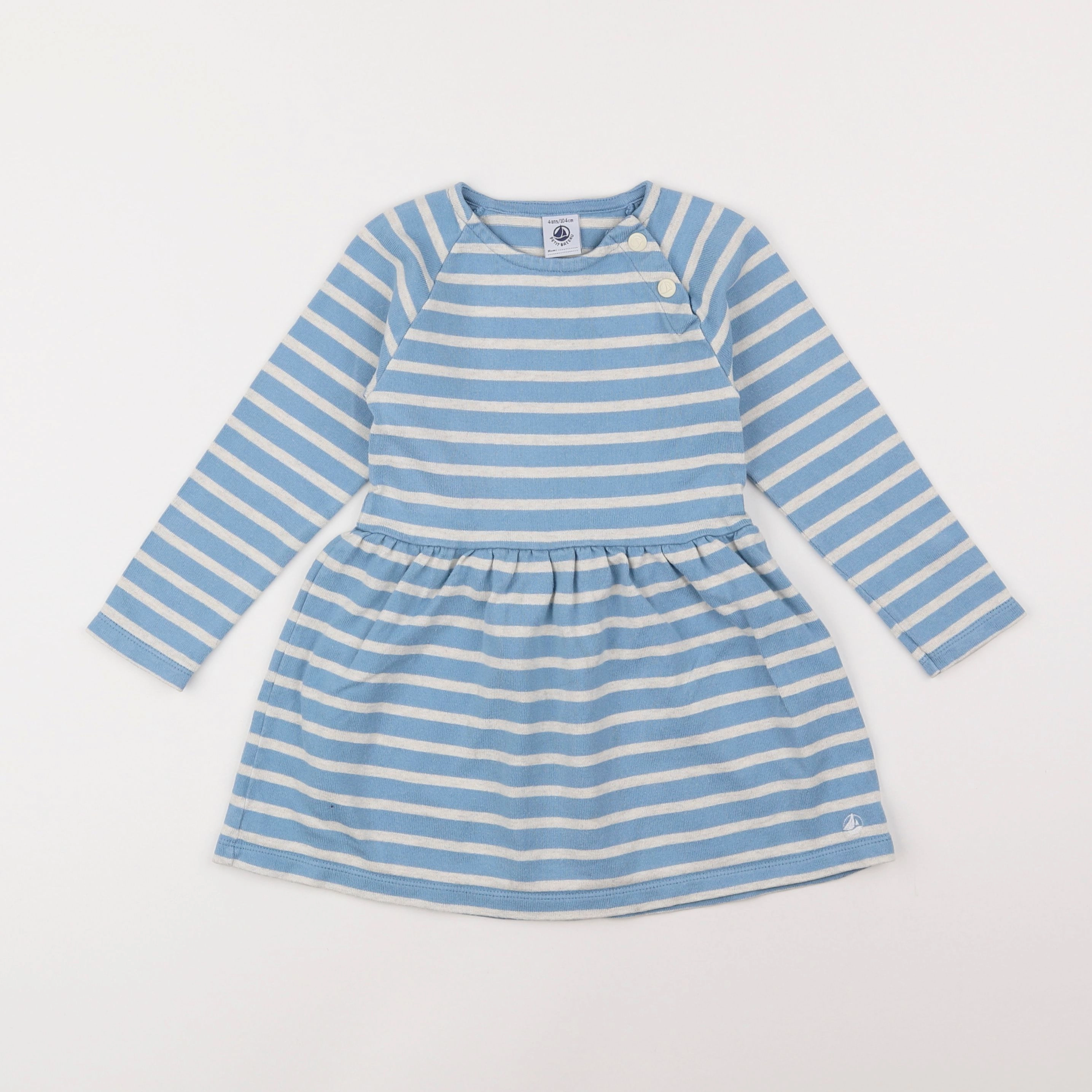 Petit Bateau - robe bleu - 4 ans