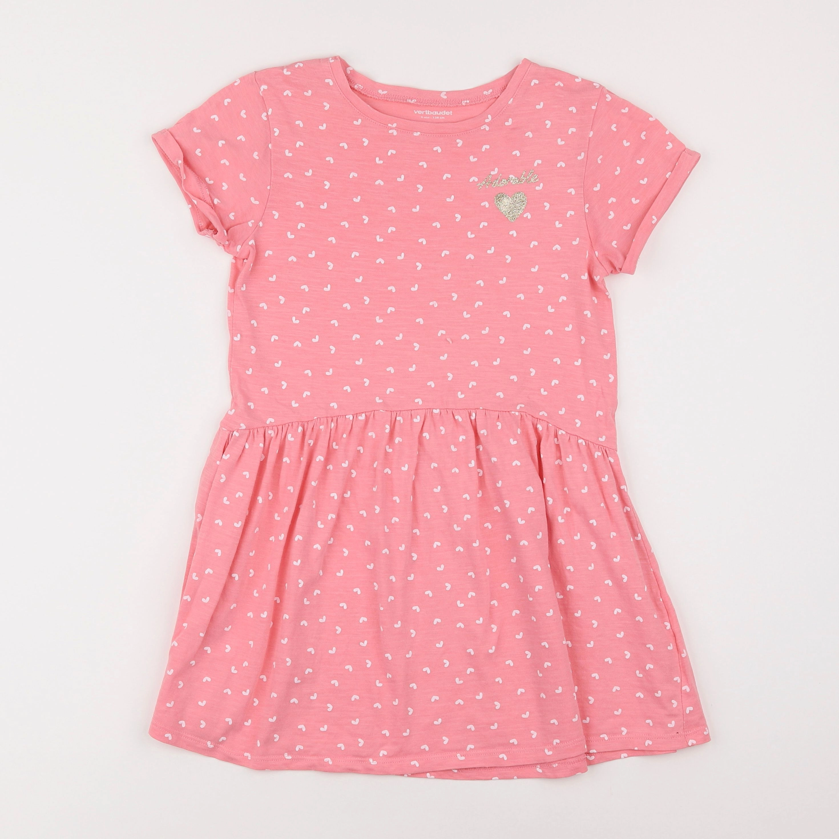 Vertbaudet - robe rose - 8 ans