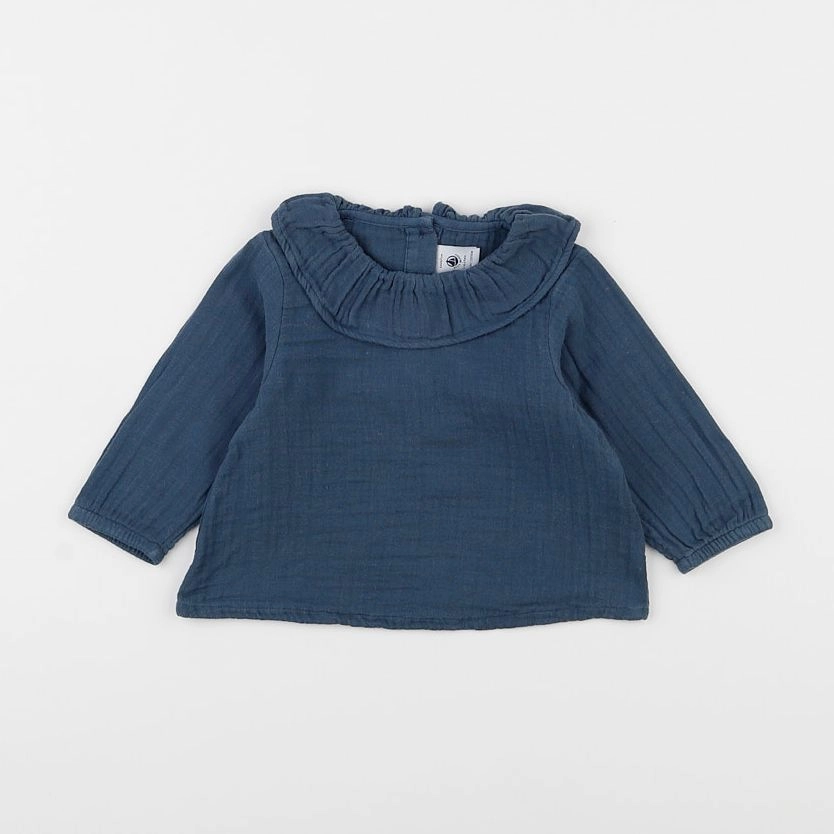 Petit Bateau - blouse bleu - 6 mois