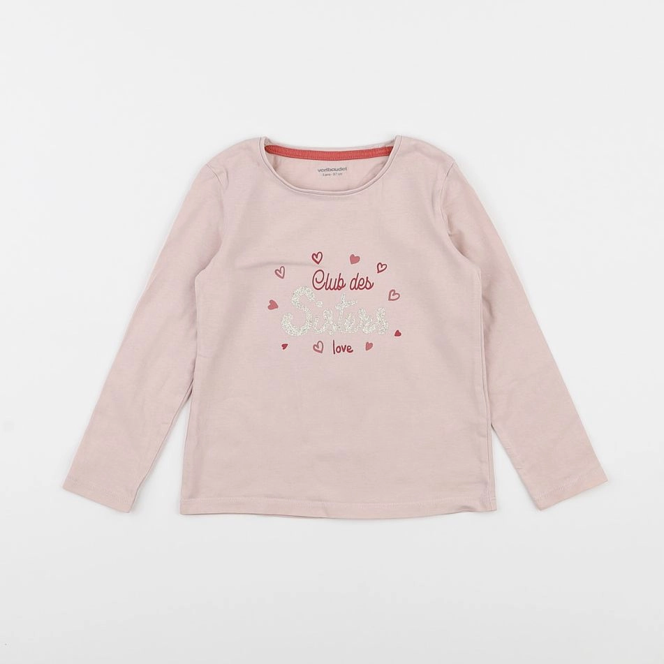 Vertbaudet - tee-shirt rose - 3 ans