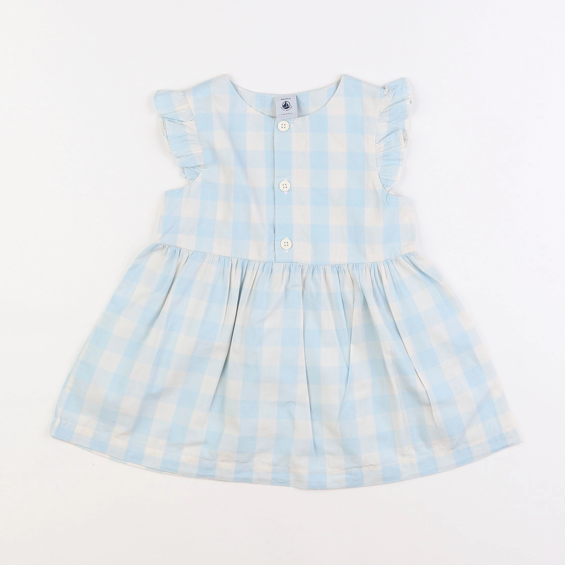 Petit Bateau - robe bleu - 18 mois