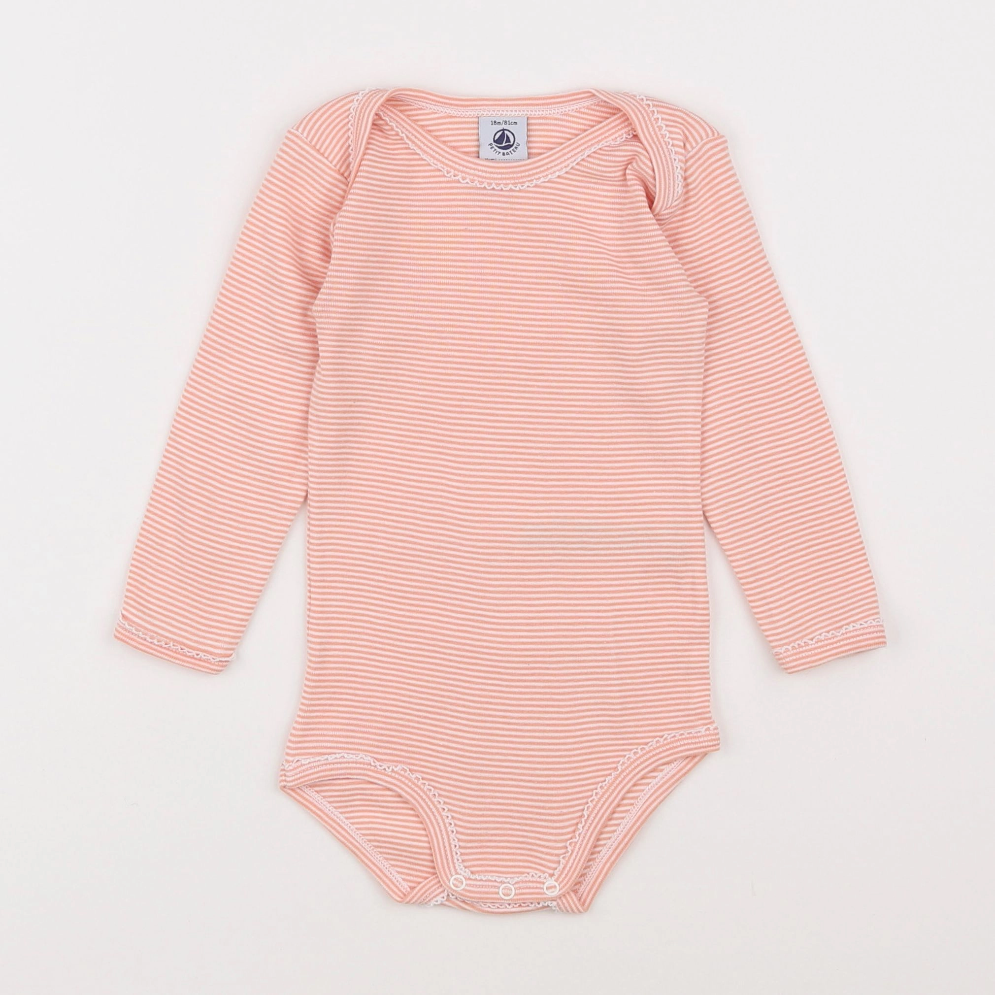 Petit Bateau - body rose - 18 mois