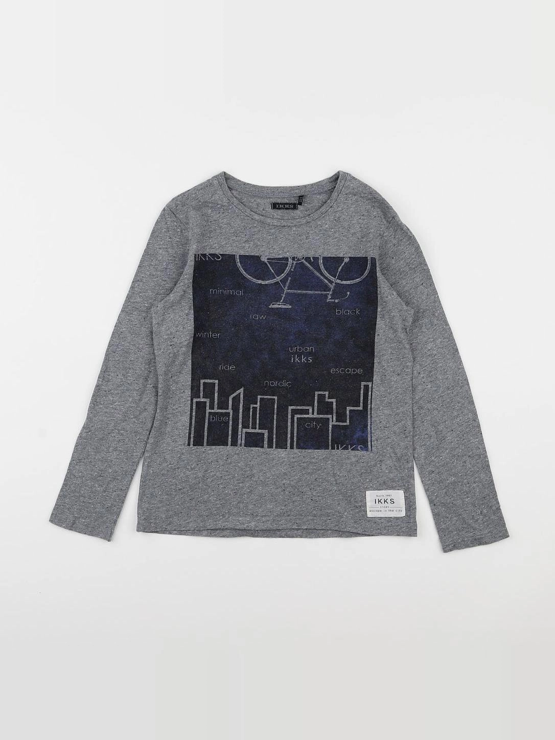 IKKS - tee-shirt gris - 8 ans