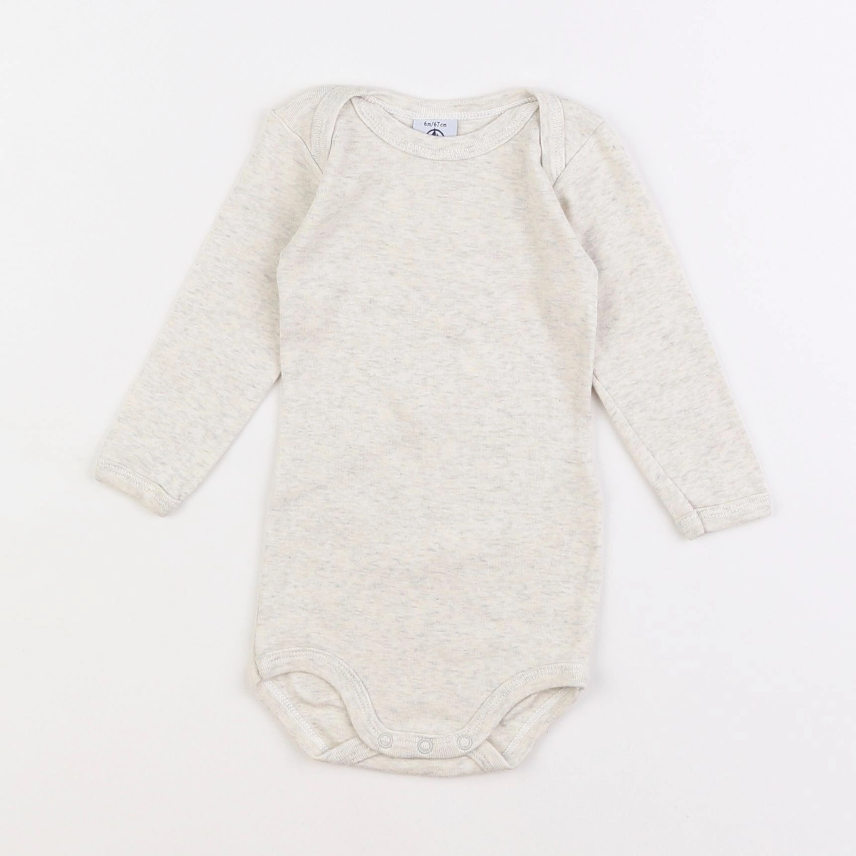 Petit Bateau - body gris - 6 mois