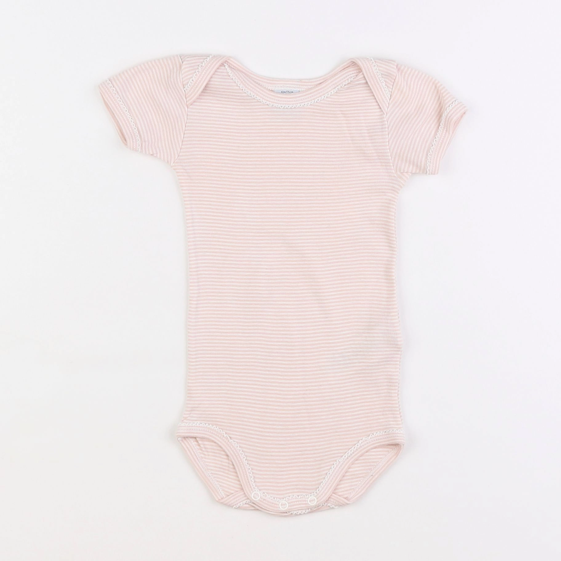 Petit Bateau - body rose - 12 mois