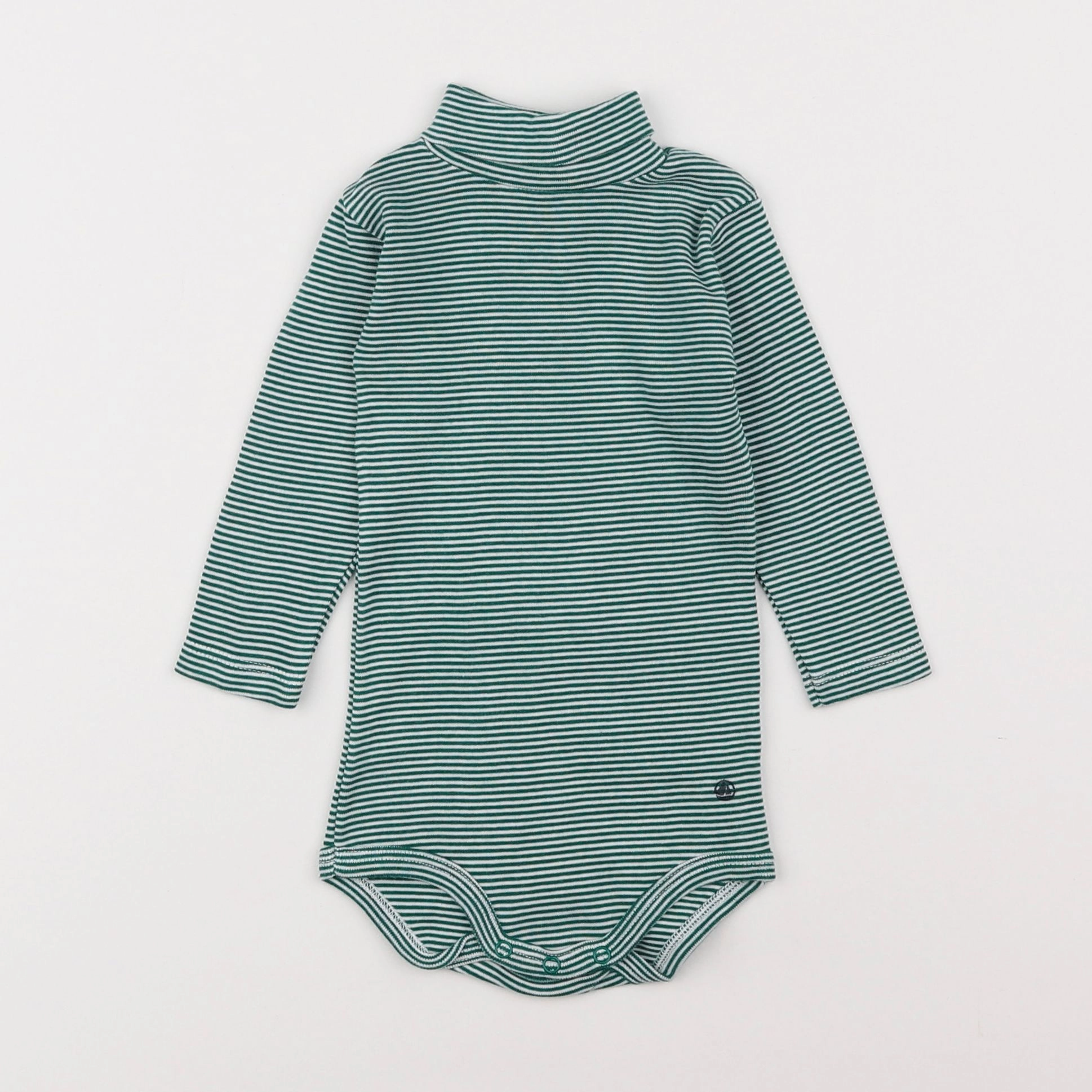 Petit Bateau - body à col vert - 6 mois