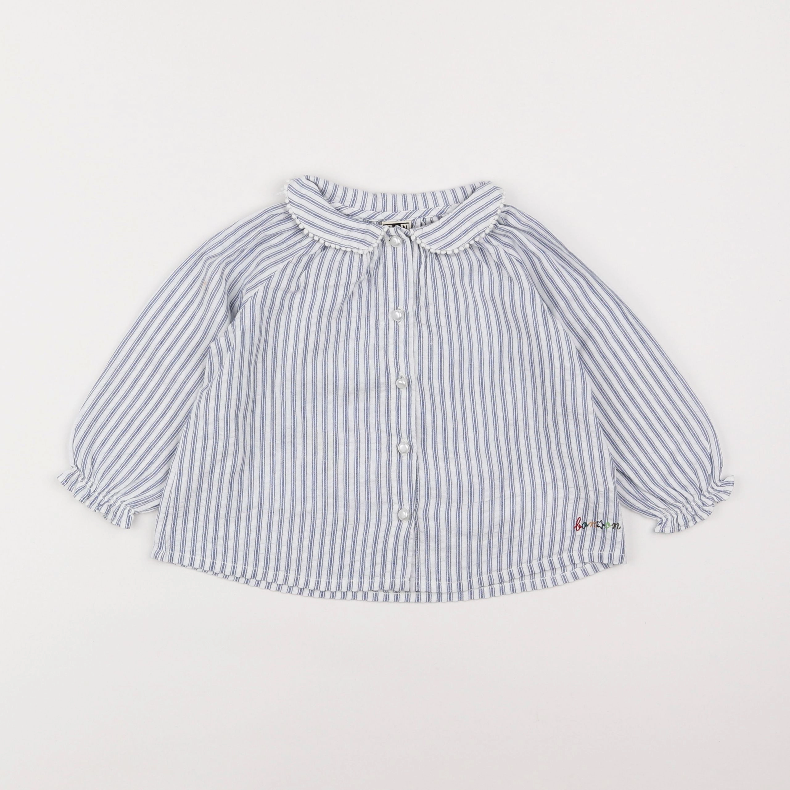 Bonton - blouse bleu, blanc - 18 mois