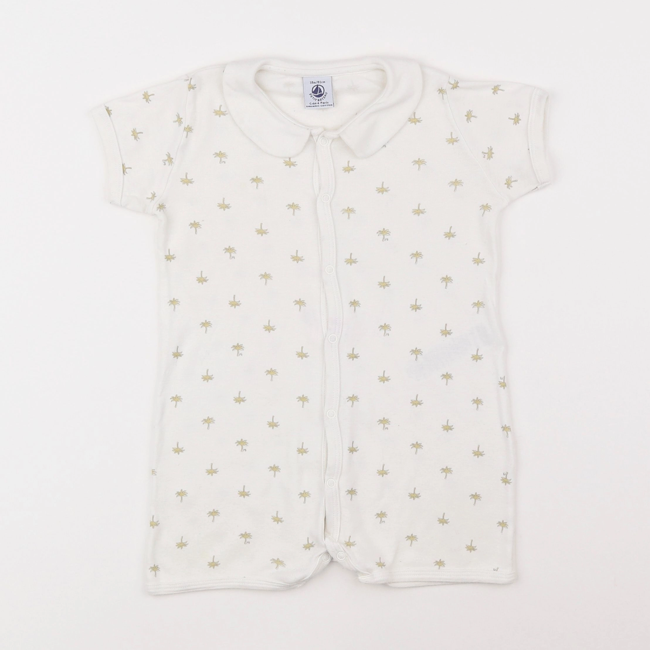 Petit Bateau - pyjama coton blanc - 18 mois