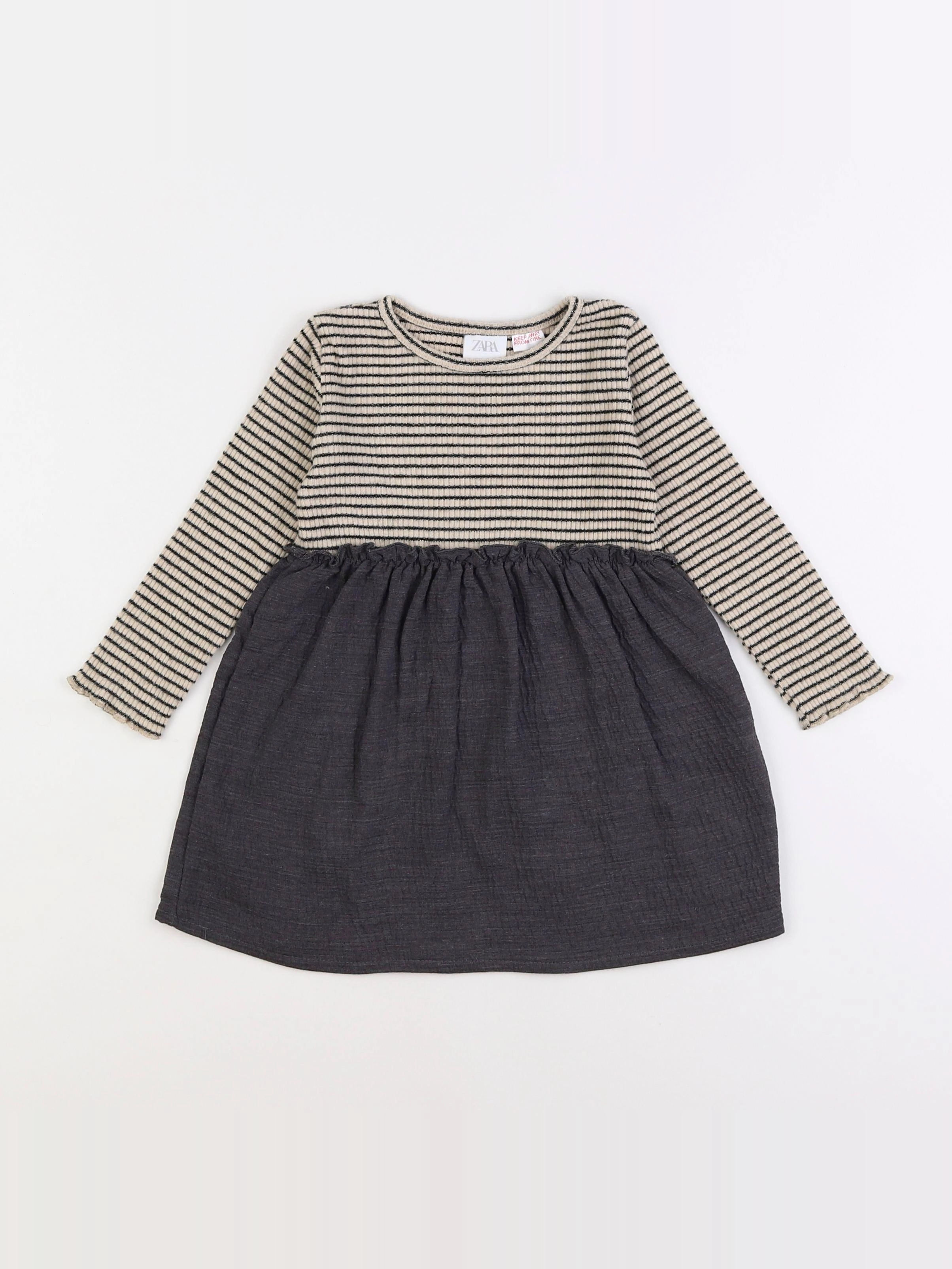 Zara - robe gris - 12/18 mois
