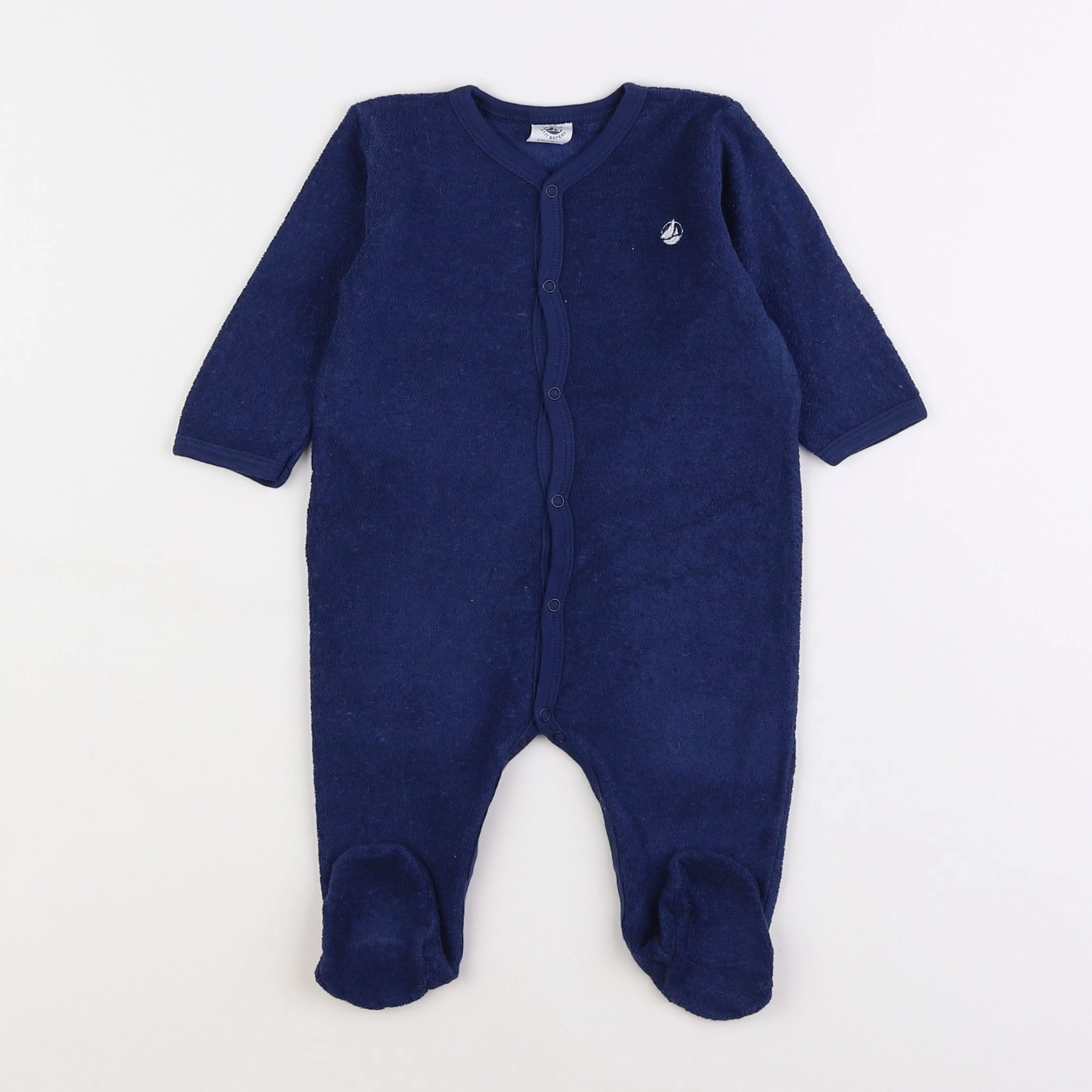 Petit Bateau - pyjama éponge bleu - 6 mois