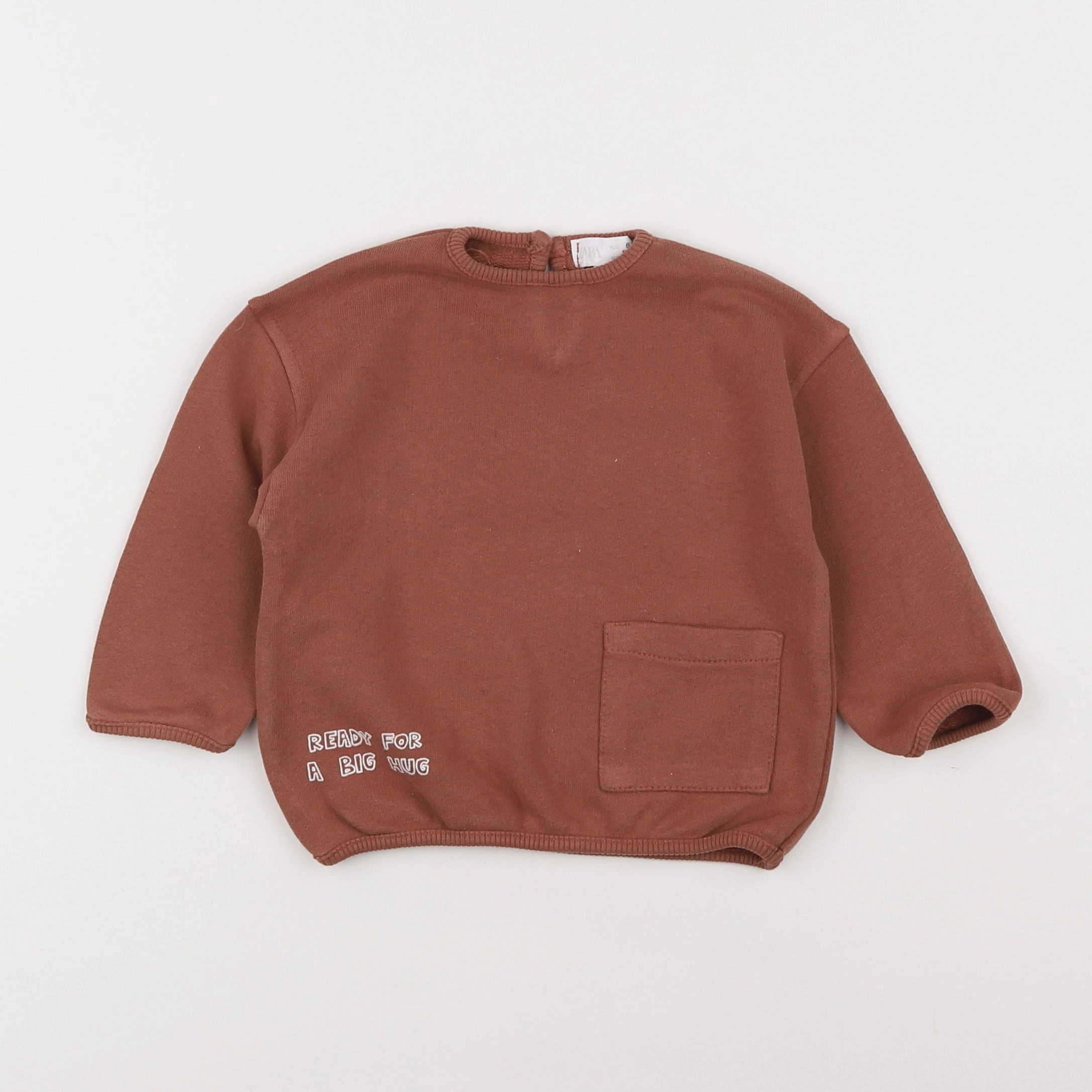 Zara - sweat marron - 6/9 mois