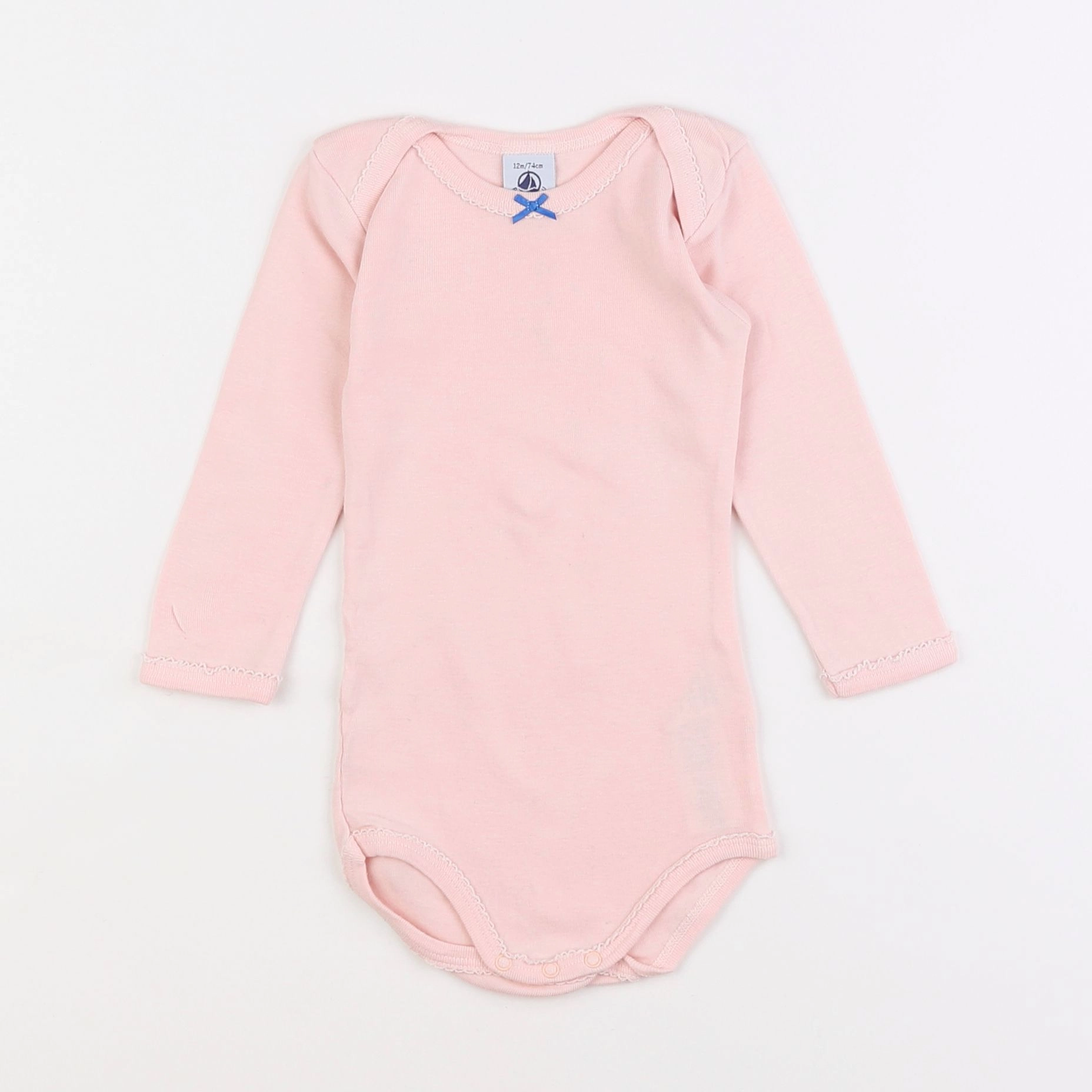 Petit Bateau - body rose - 12 mois