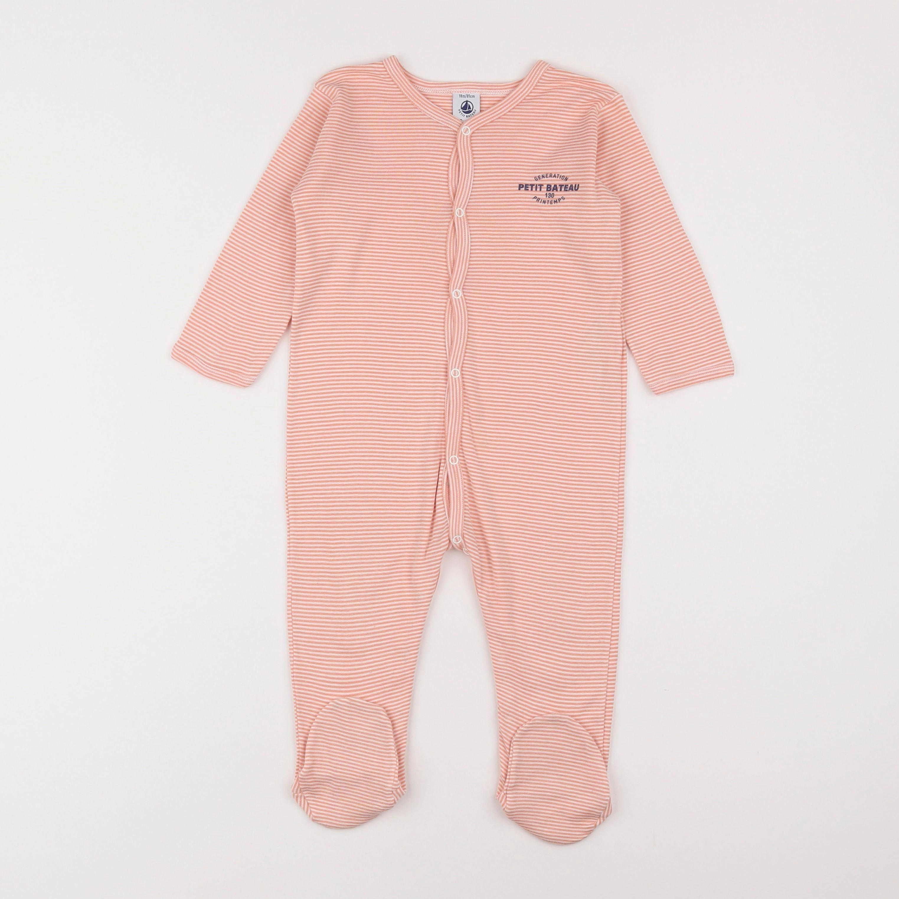 Petit Bateau - pyjama coton orange - 18 mois