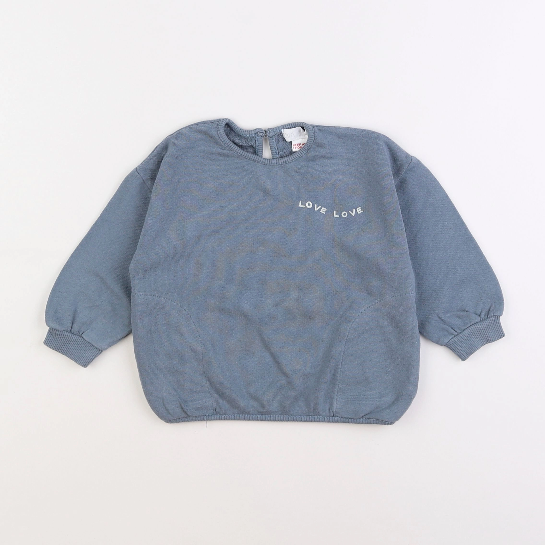 Zara - sweat bleu - 9/12 mois