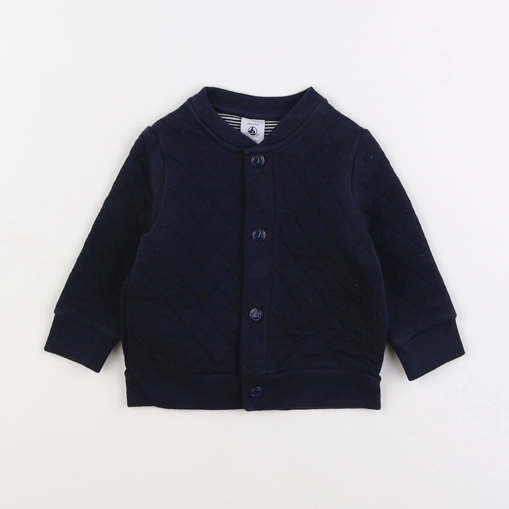 Petit Bateau - sweat bleu - 6 mois