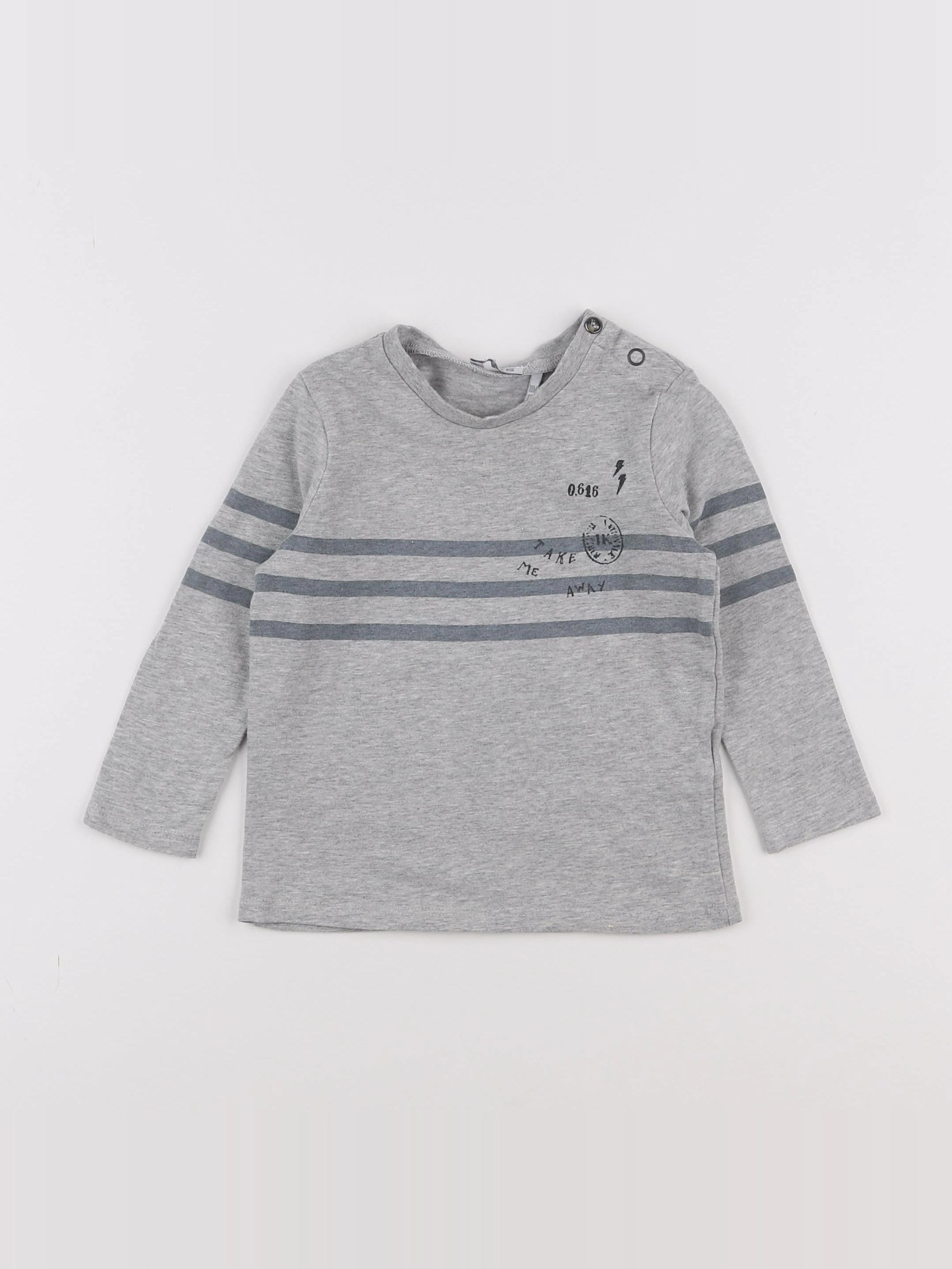 IKKS - tee-shirt gris - 18 mois