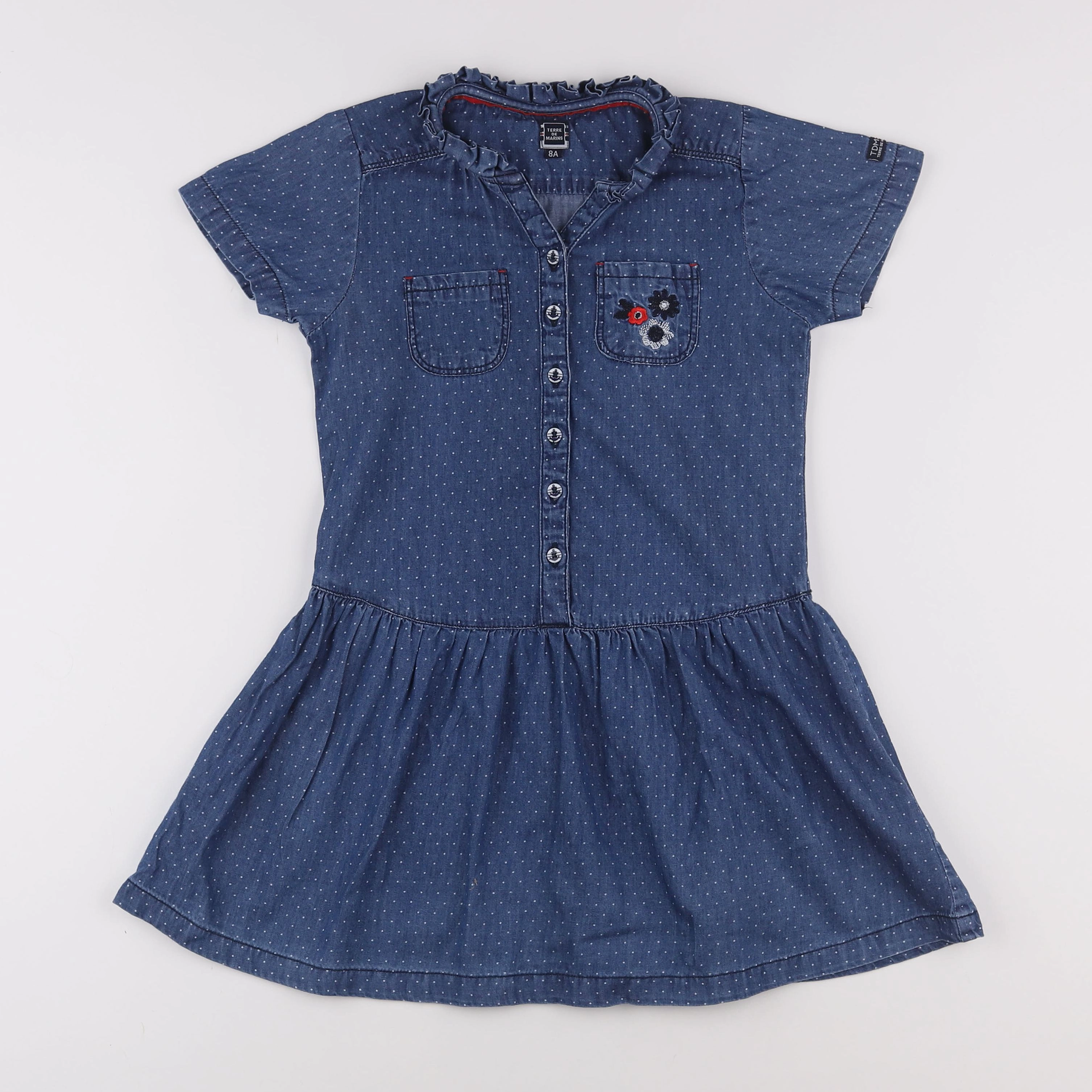 Terre de marins - robe bleu - 8 ans