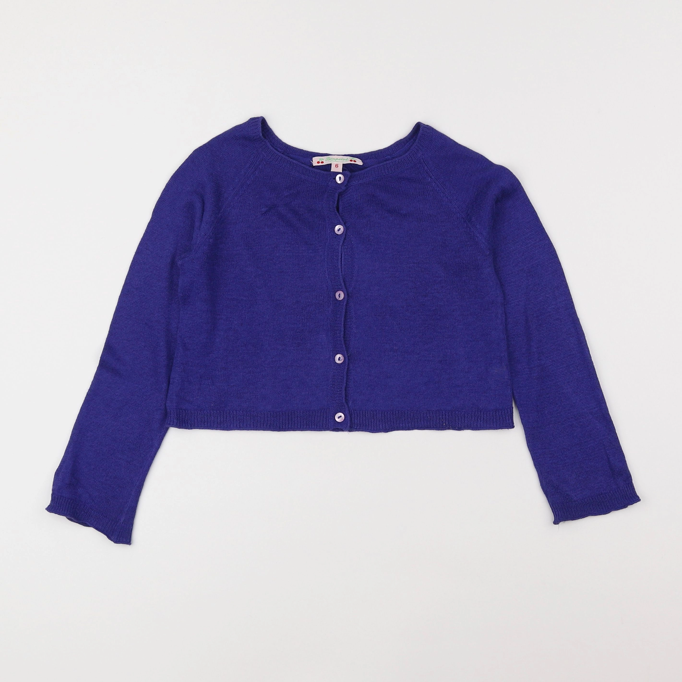 Bonpoint - gilet bleu, violet - 6 ans