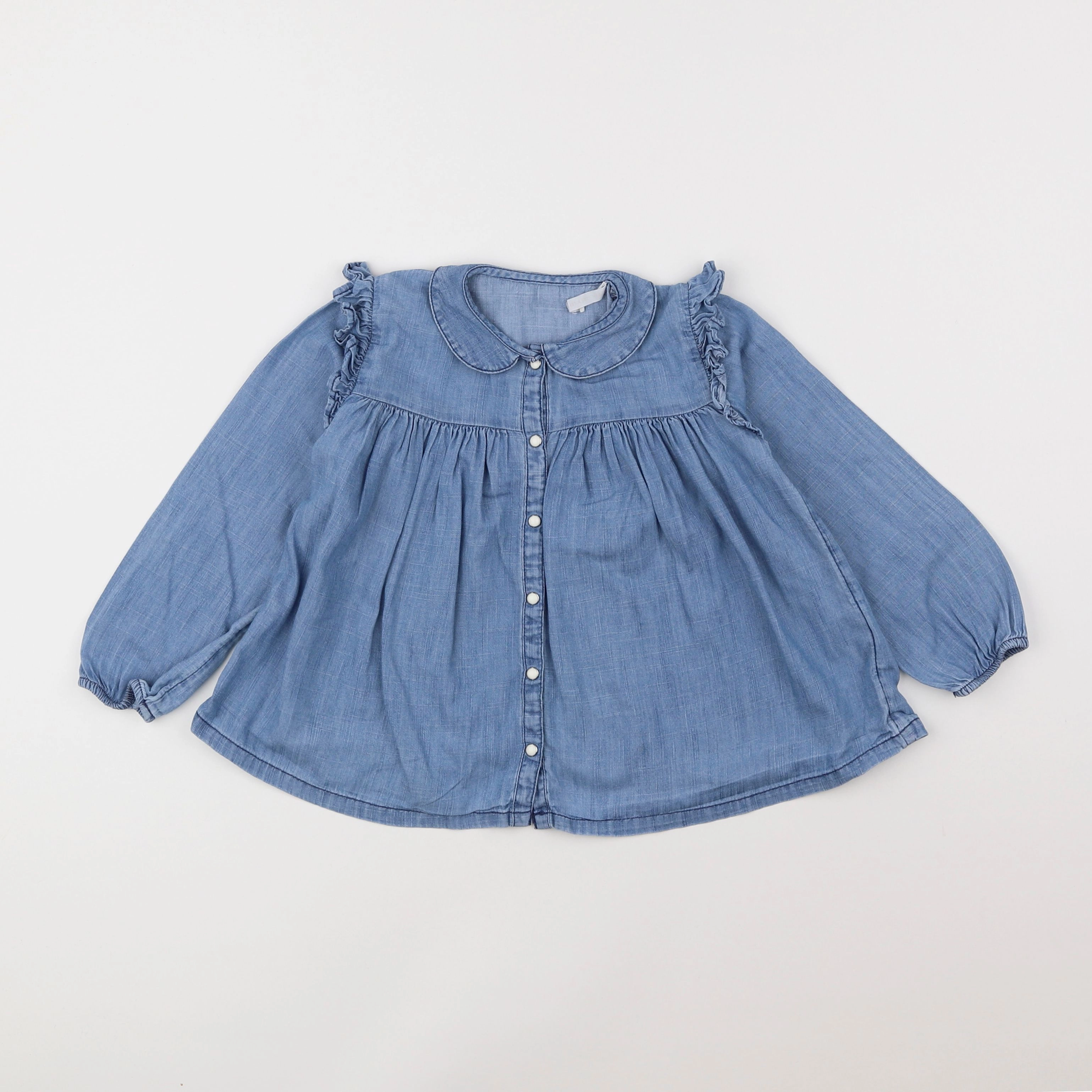 Monoprix - blouse bleu - 4 ans