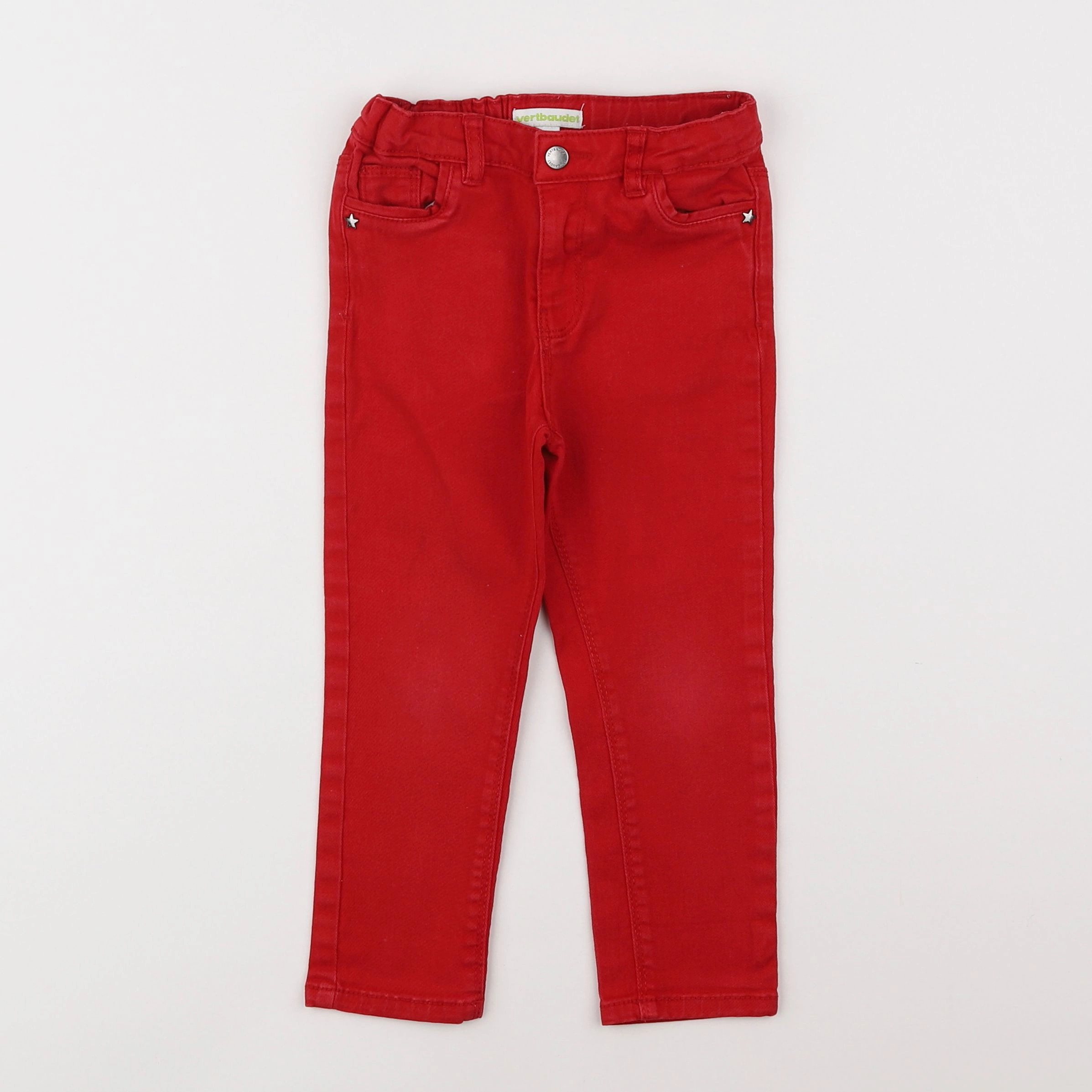 Vertbaudet - pantalon rouge - 3 ans