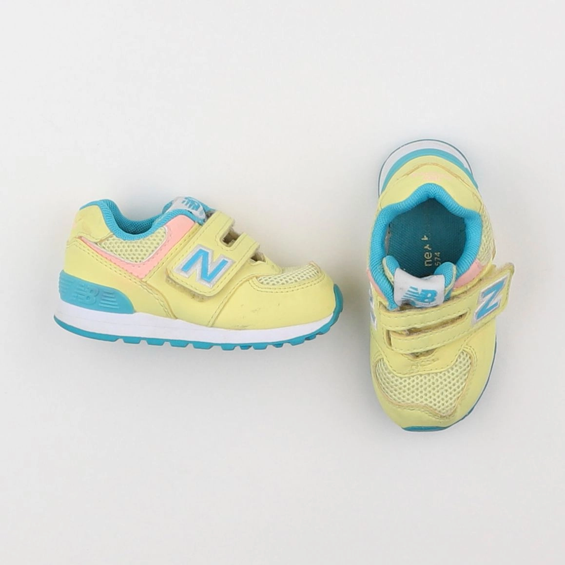 New Balance - tennis à scratch/ lacets jaune - pointure 21