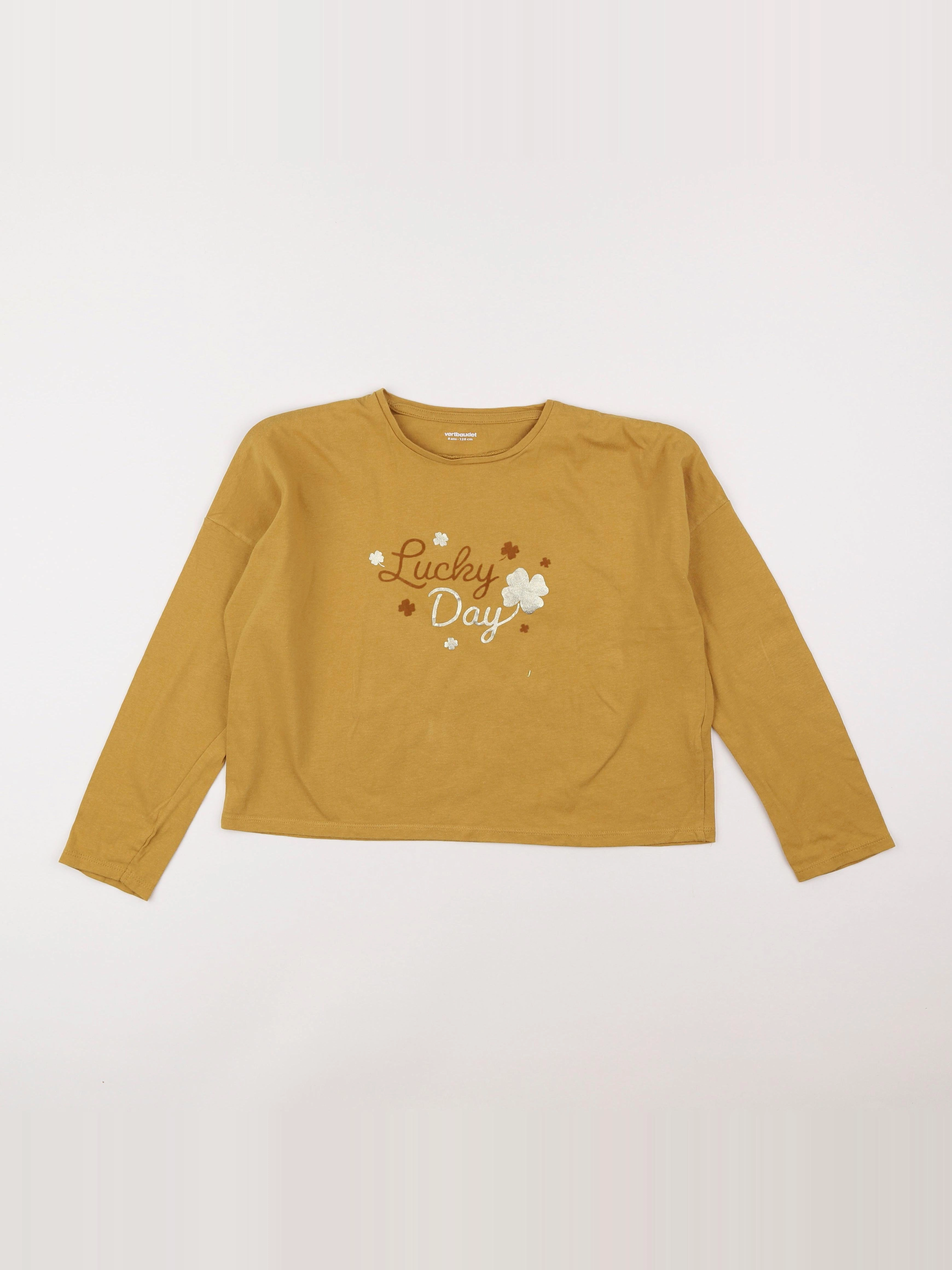 Vertbaudet - tee-shirt jaune - 8 ans