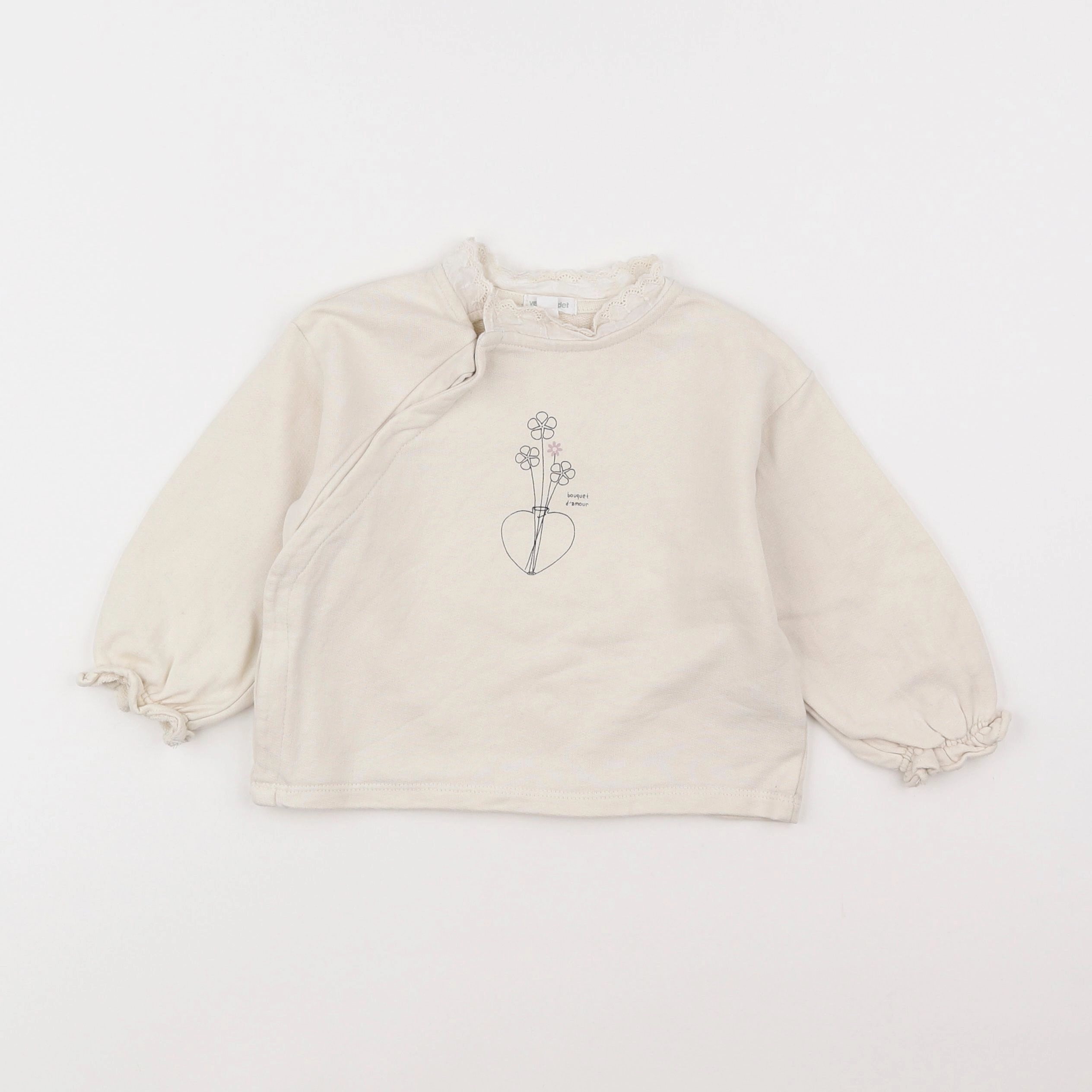 Vertbaudet - sweat beige - 18 mois