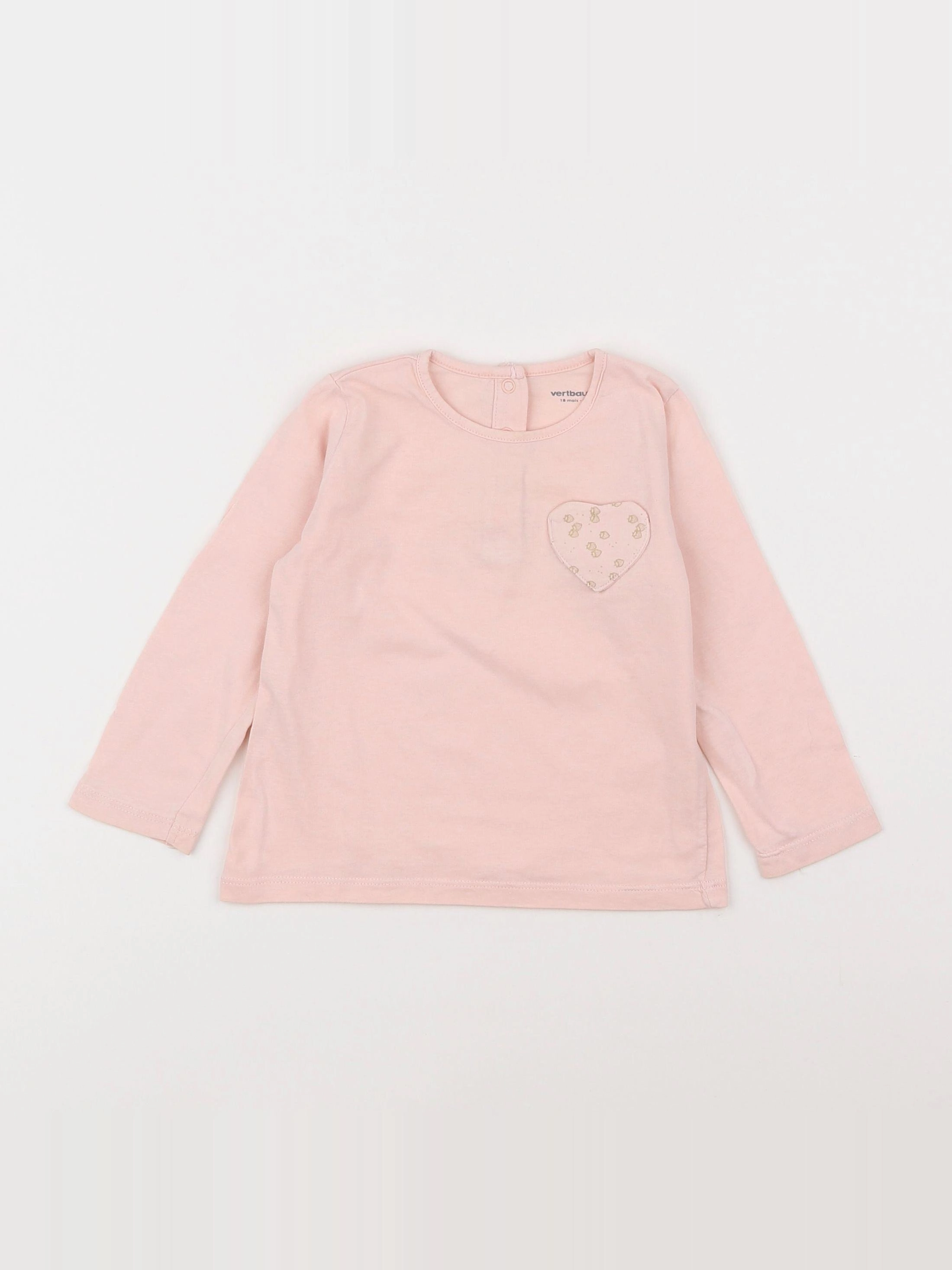 Vertbaudet - tee-shirt rose - 18 mois