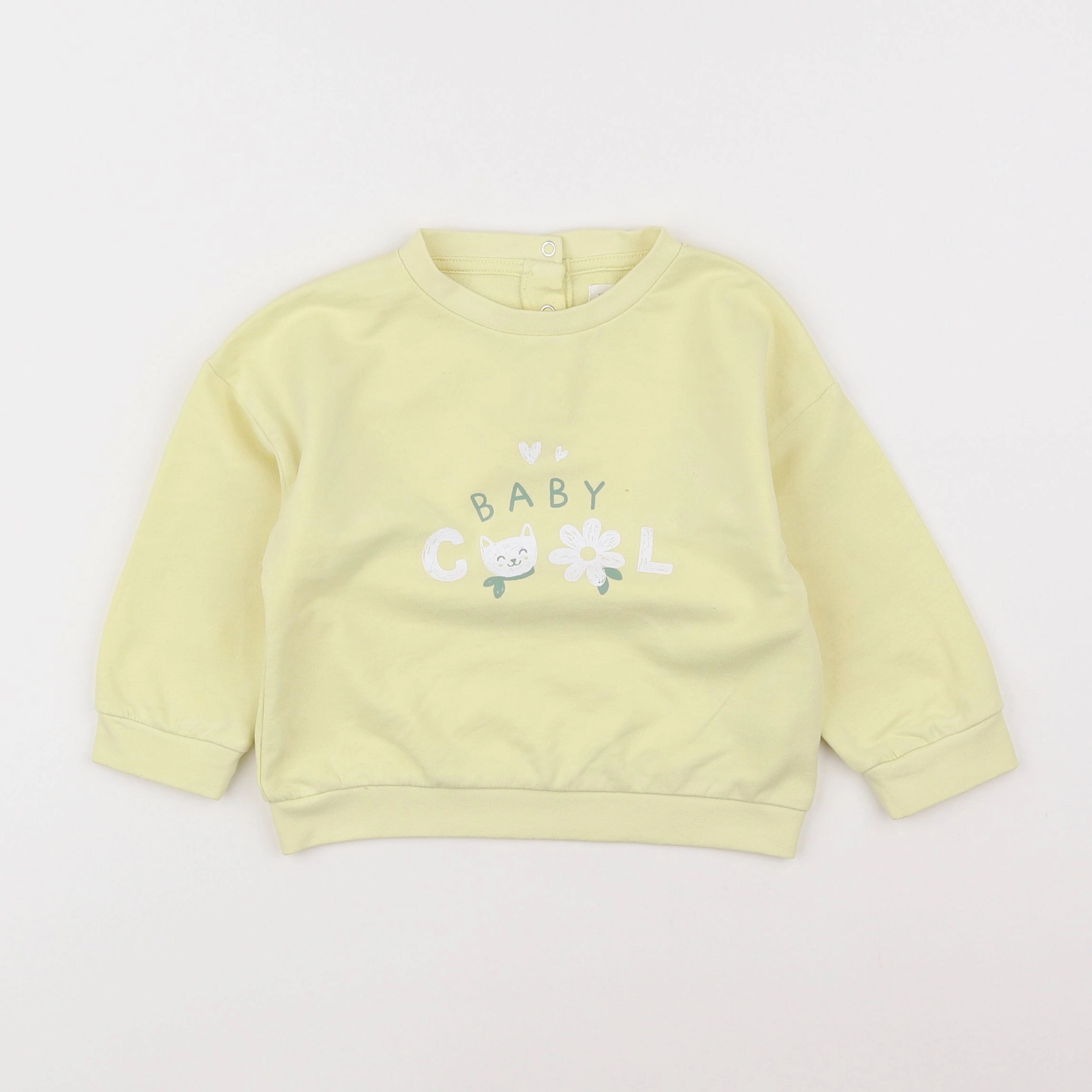 Vertbaudet - sweat jaune - 18 mois