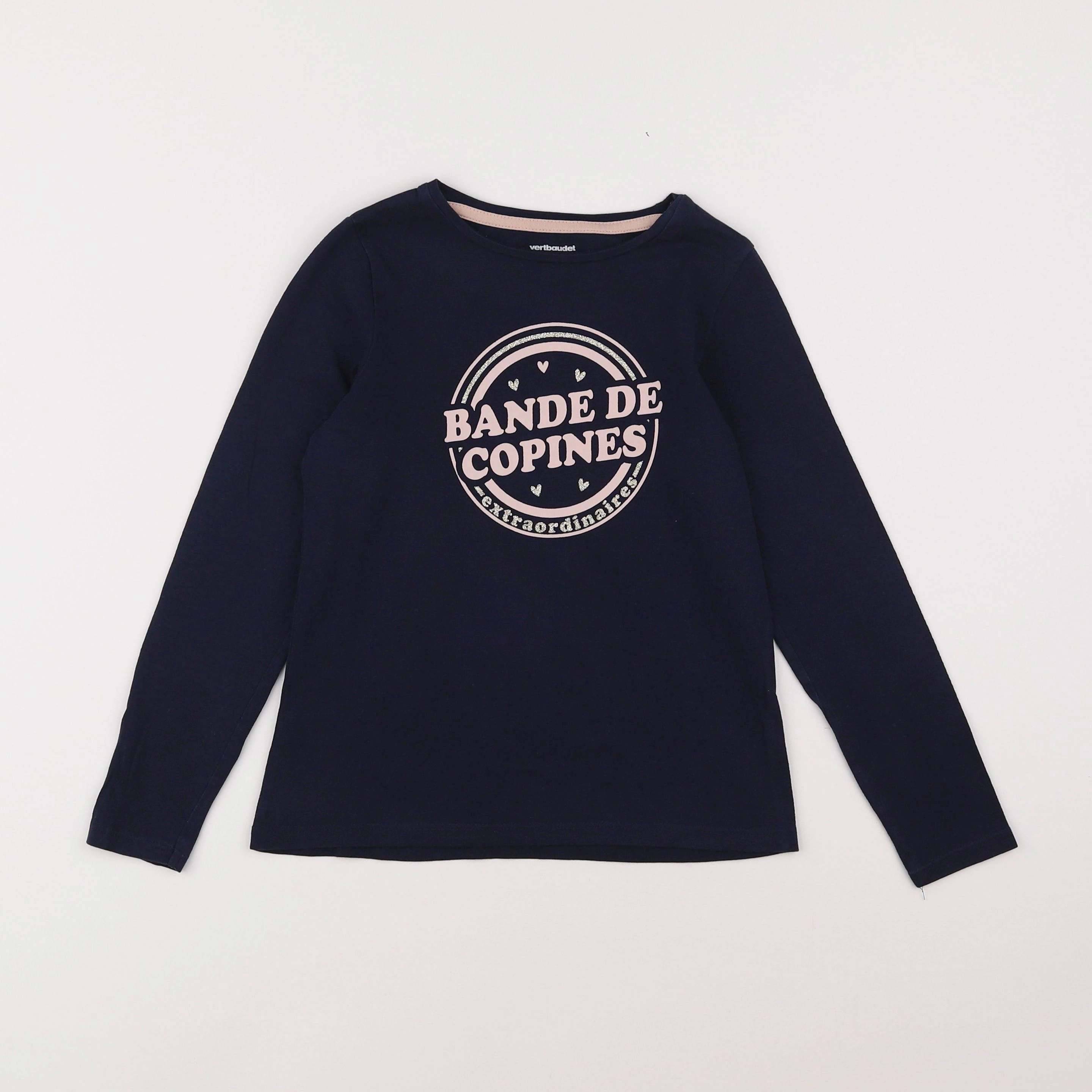 Vertbaudet - tee-shirt bleu - 8 ans