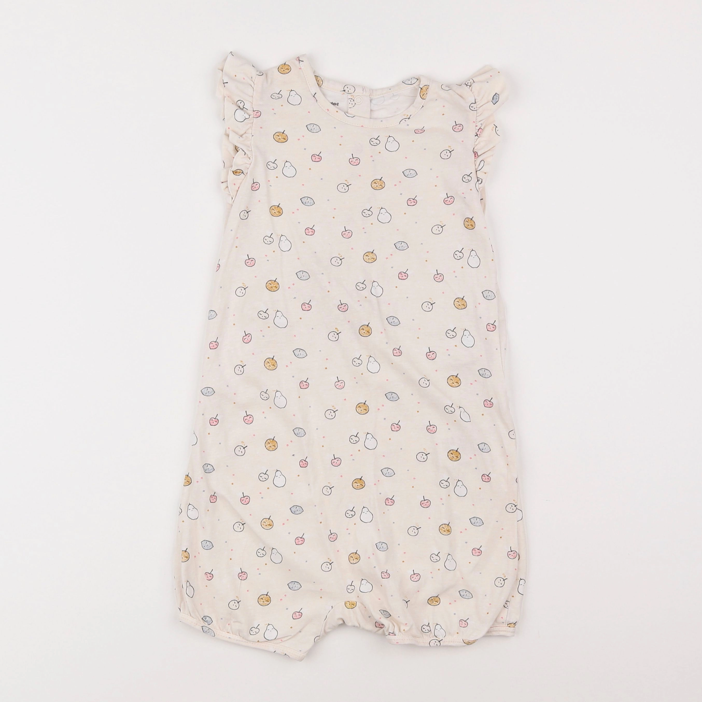 Vertbaudet - pyjama coton rose, beige - 3 ans