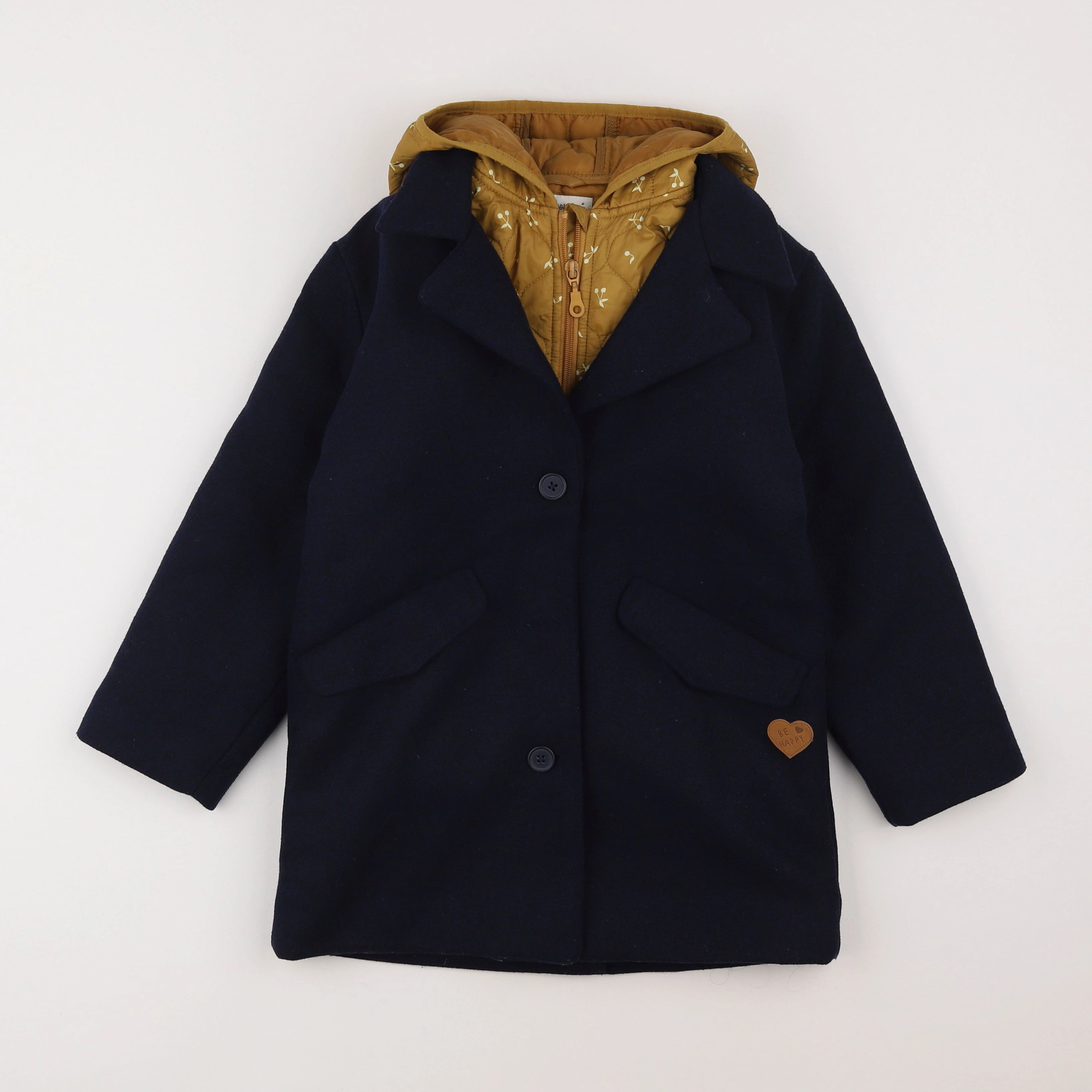 Vertbaudet - manteau doublure amovible bleu - 8 ans