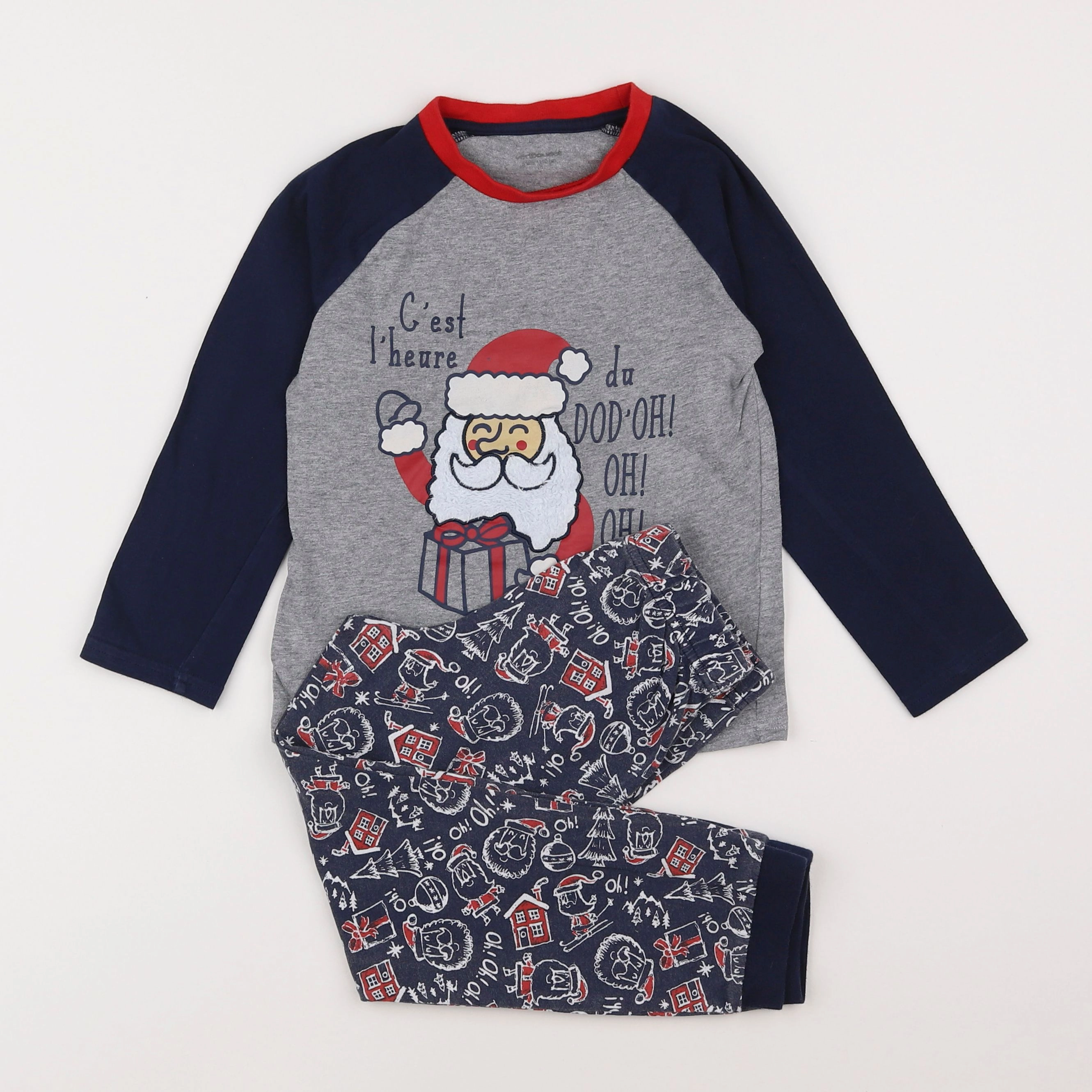 Vertbaudet - pyjama coton bleu, gris - 5 ans