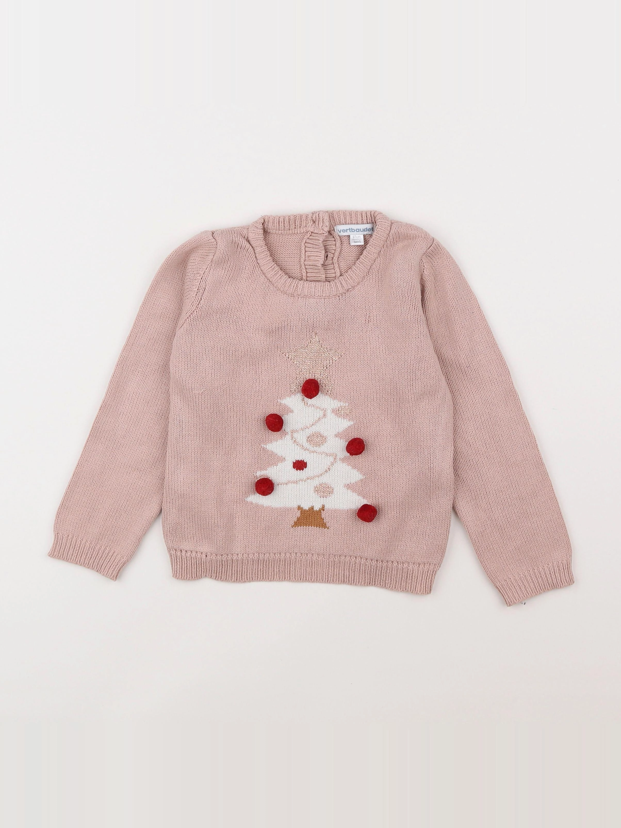 Vertbaudet - pull rose - 3 ans