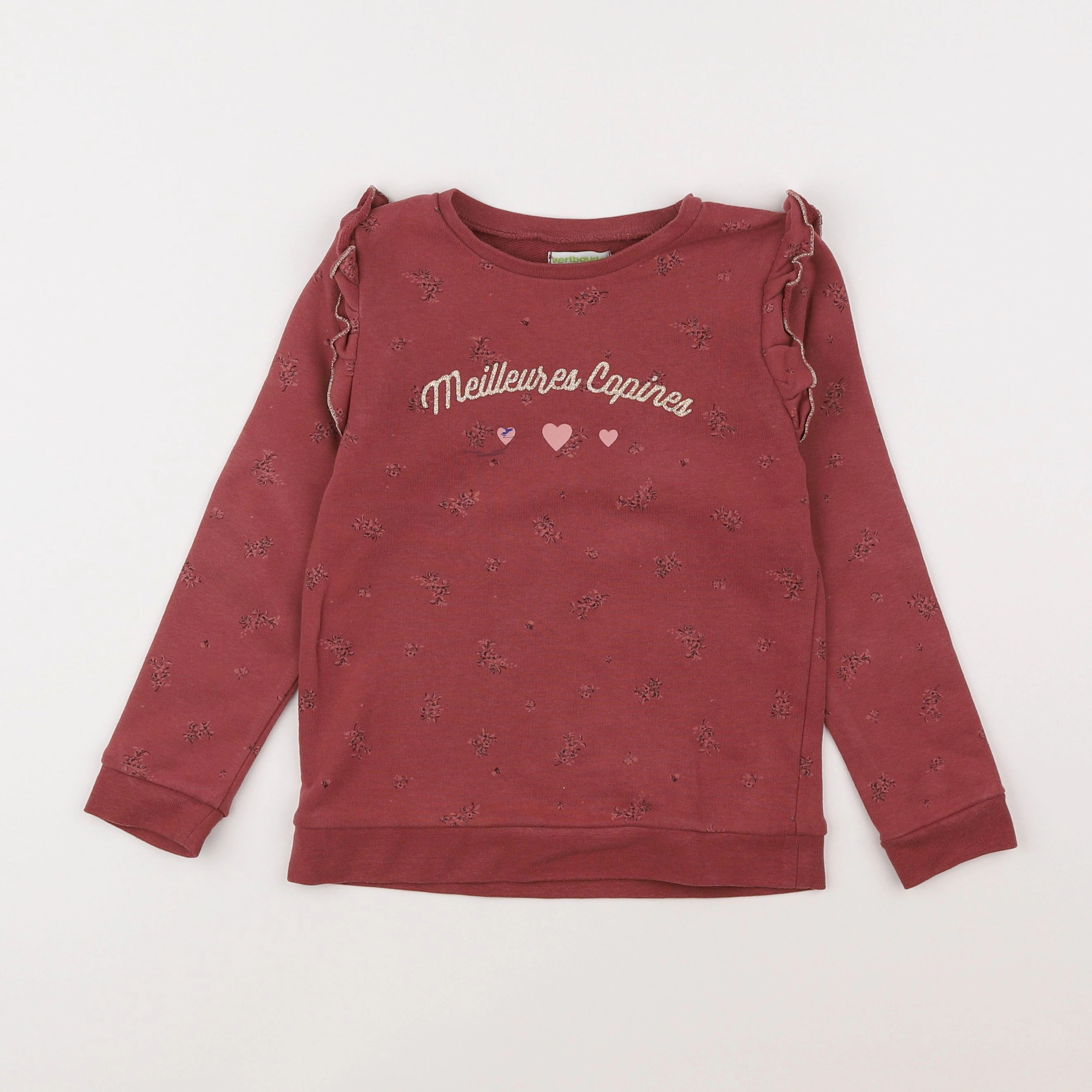 Vertbaudet - sweat rouge - 6 ans