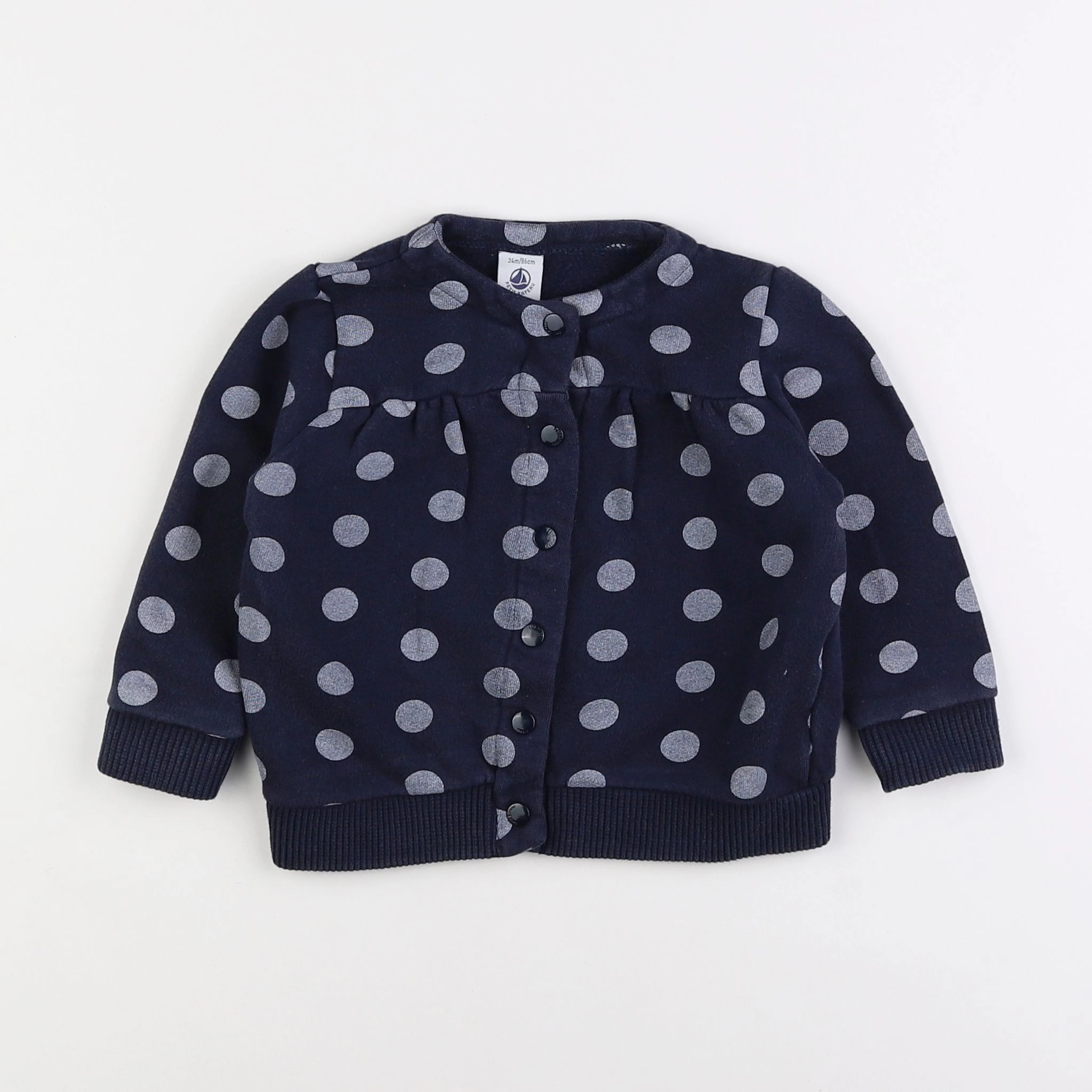 Petit Bateau - sweat bleu - 2 ans