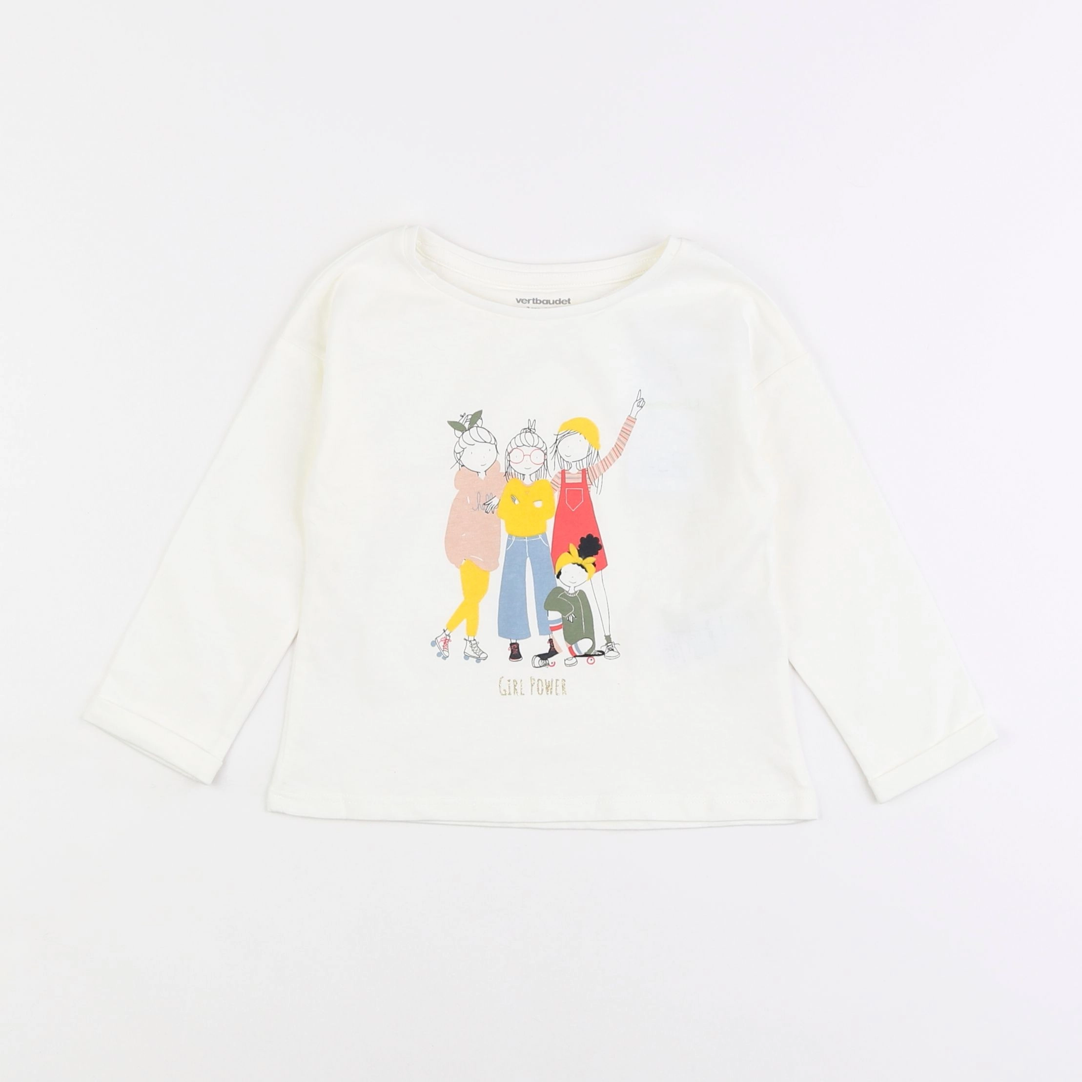 Vertbaudet - tee-shirt blanc - 2 ans