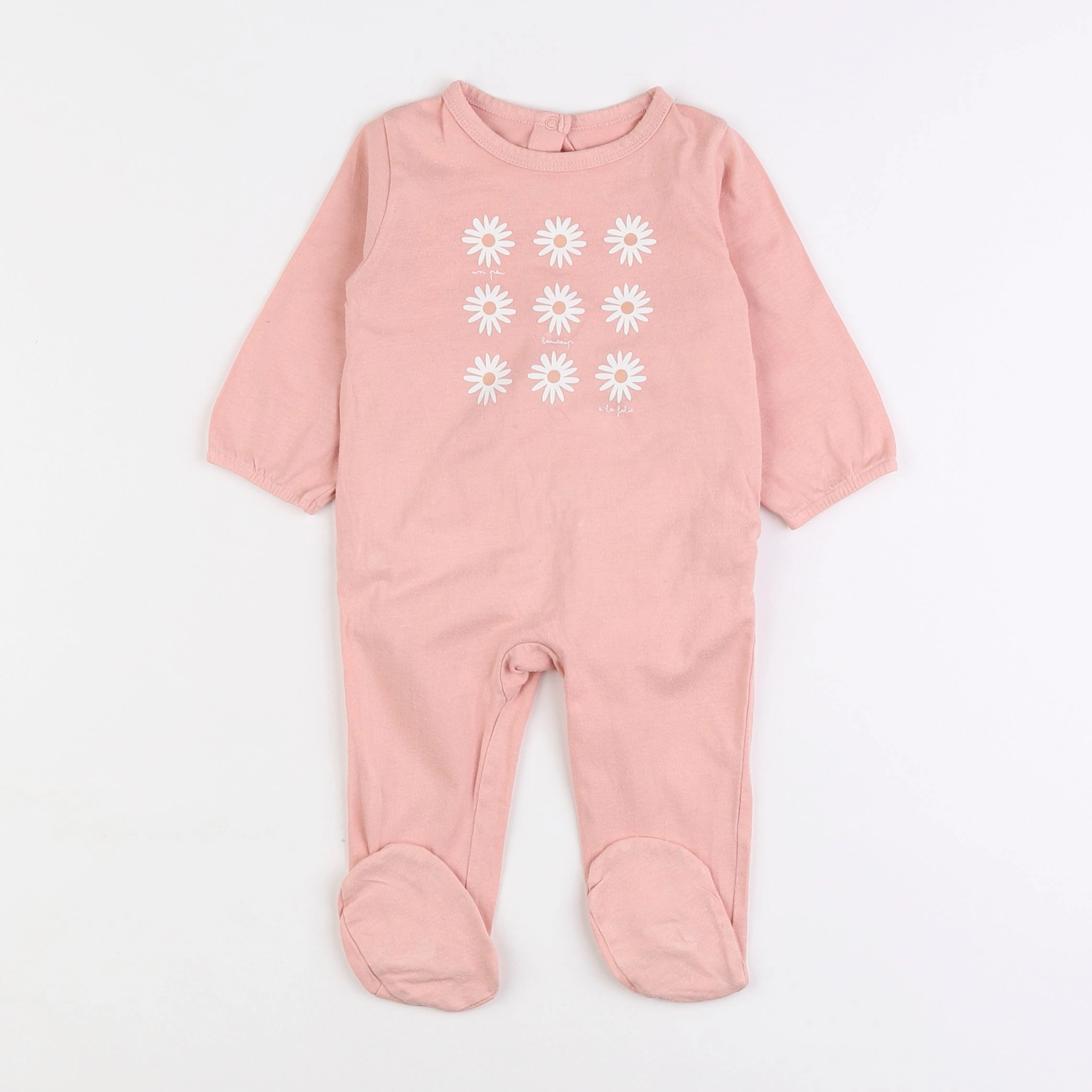 Vertbaudet - pyjama coton rose - 9 mois