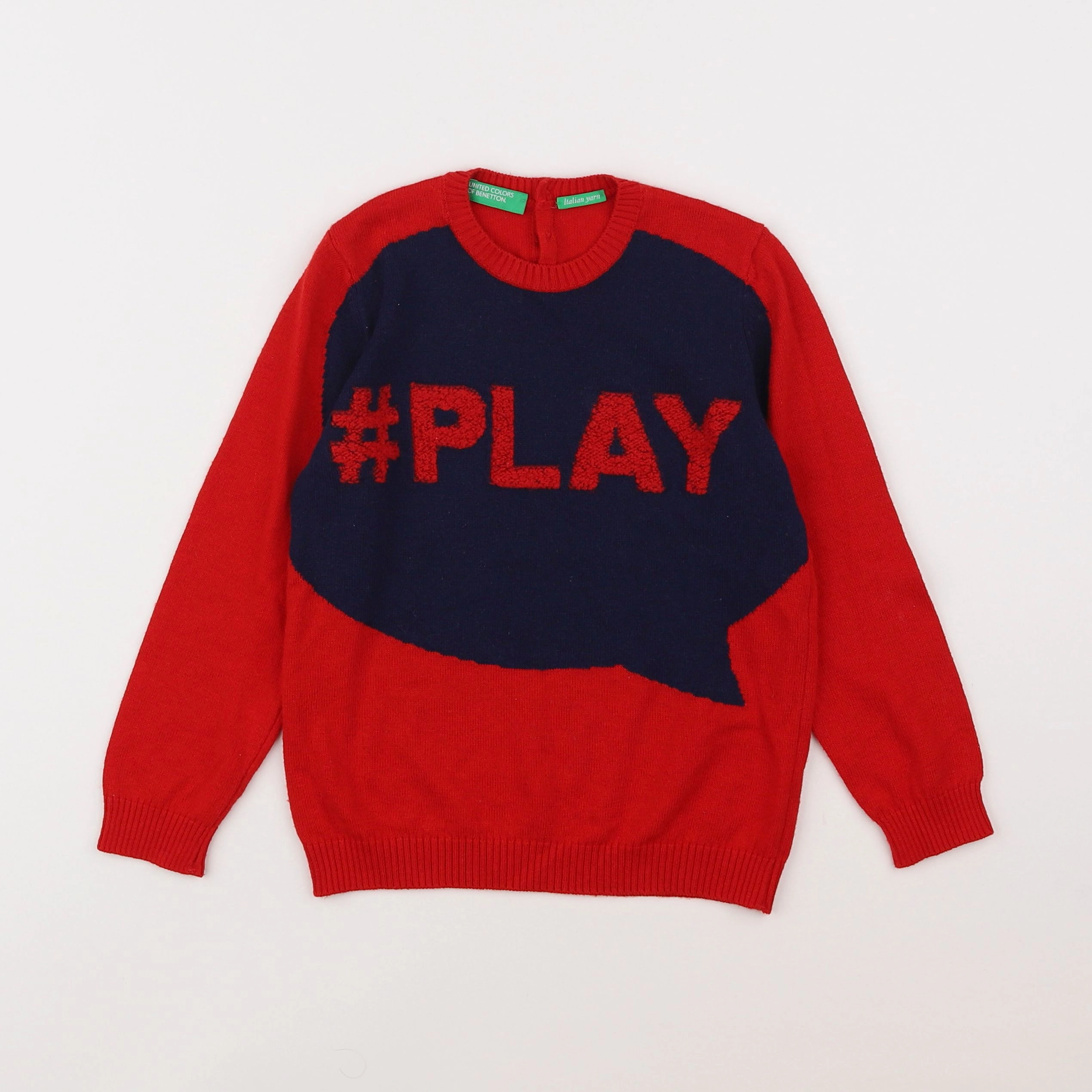 Benetton - pull rouge - 3/4 ans