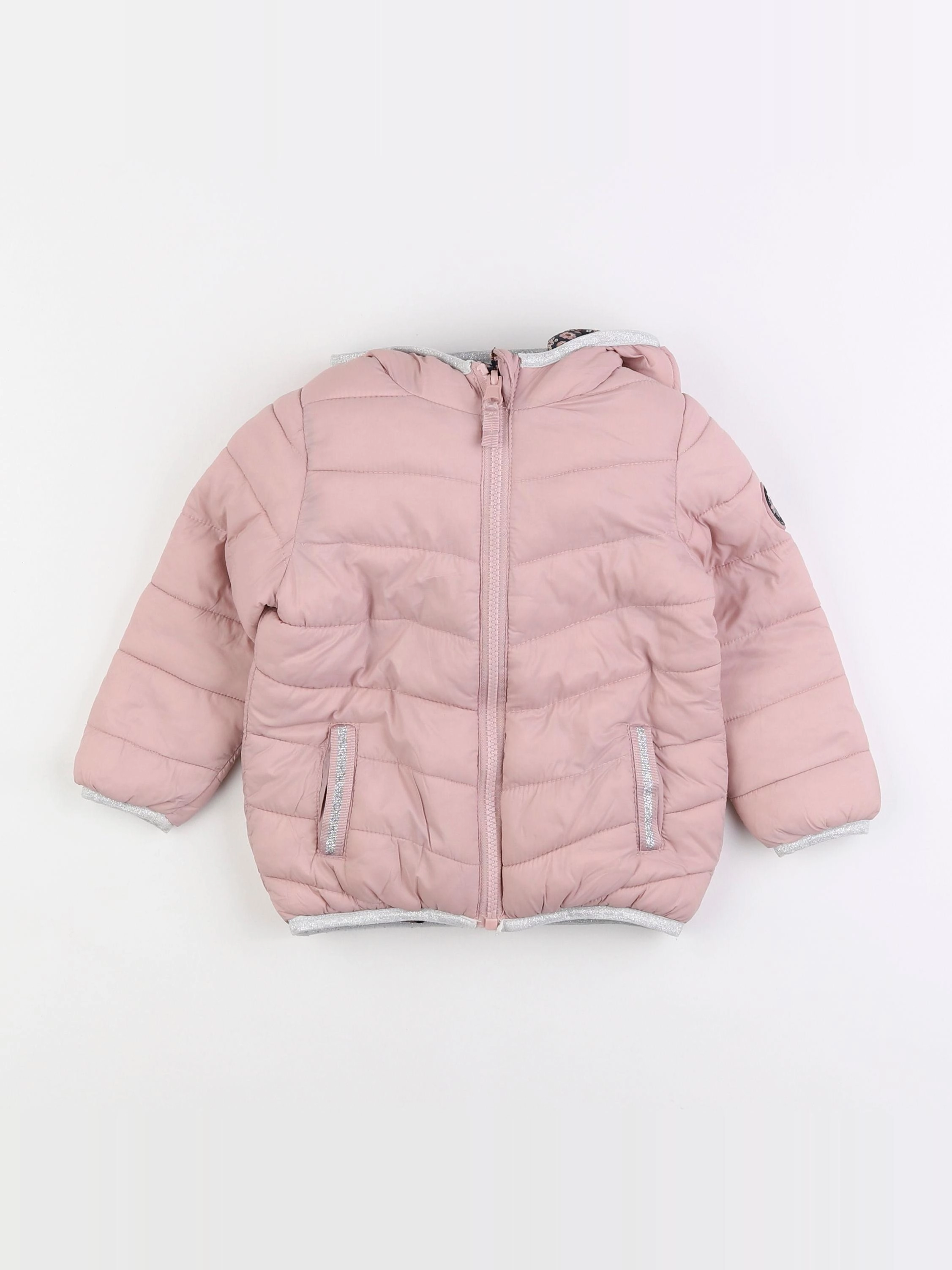Vertbaudet - doudoune réversible rose - 3 ans