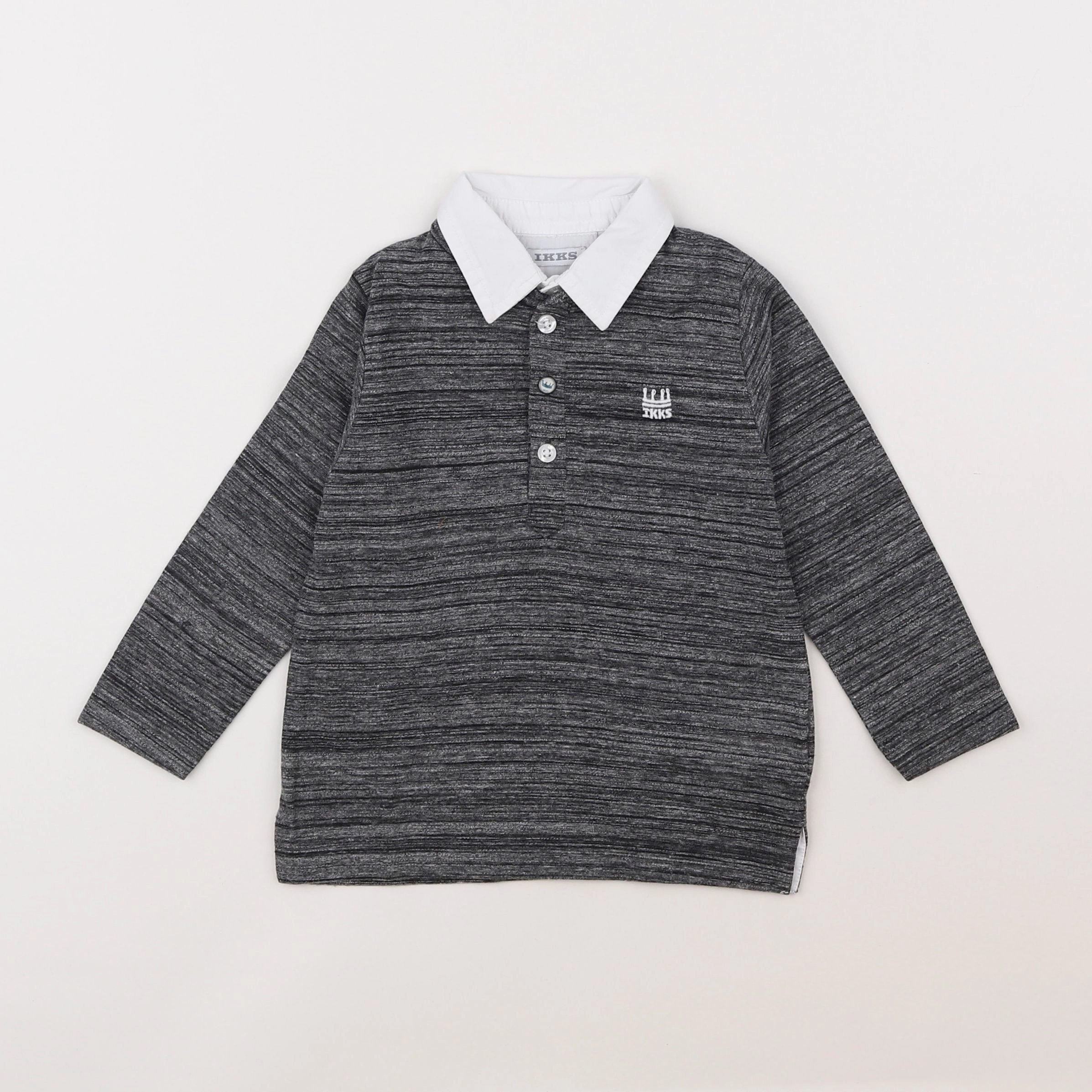 IKKS - polo imprimé au dos gris - 18 mois