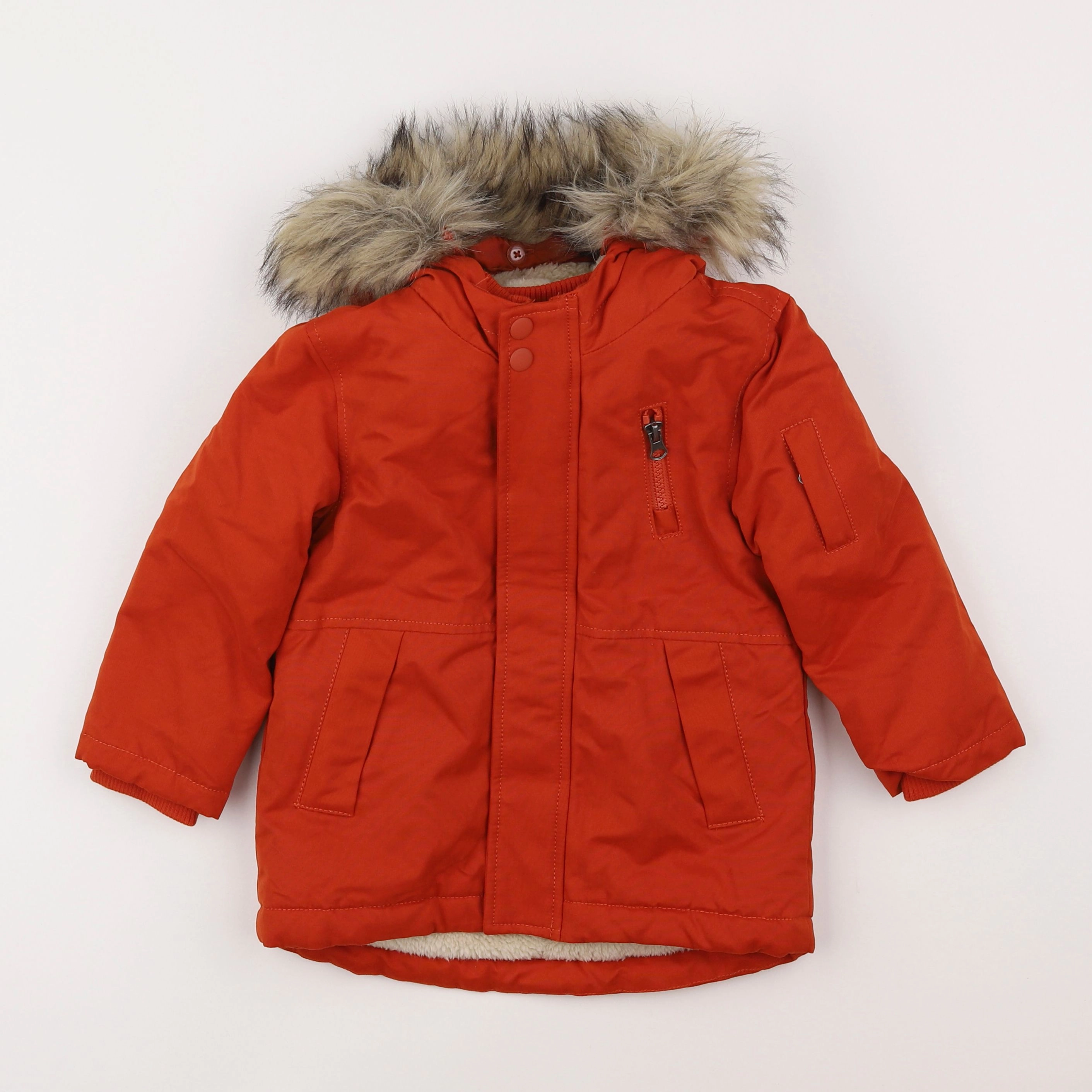 Vertbaudet - parka rouge - 3 ans